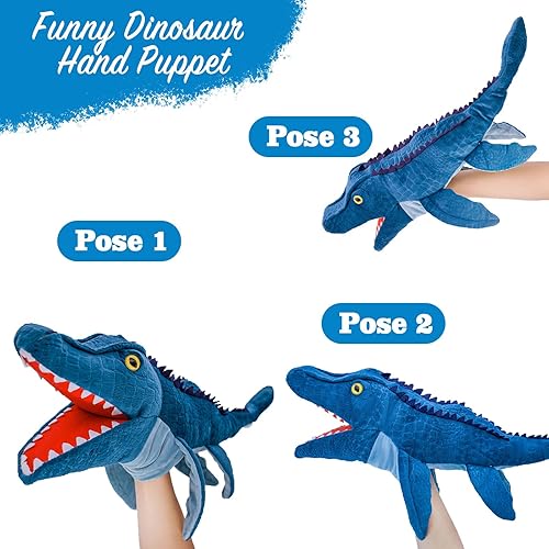 Miniatura 2 de Títeres de mano de dinosaurio, títeres de mano de peluche de dinosaurio para niños, juegos de rol, juguetes de muñecos de peluche de dinosaurios