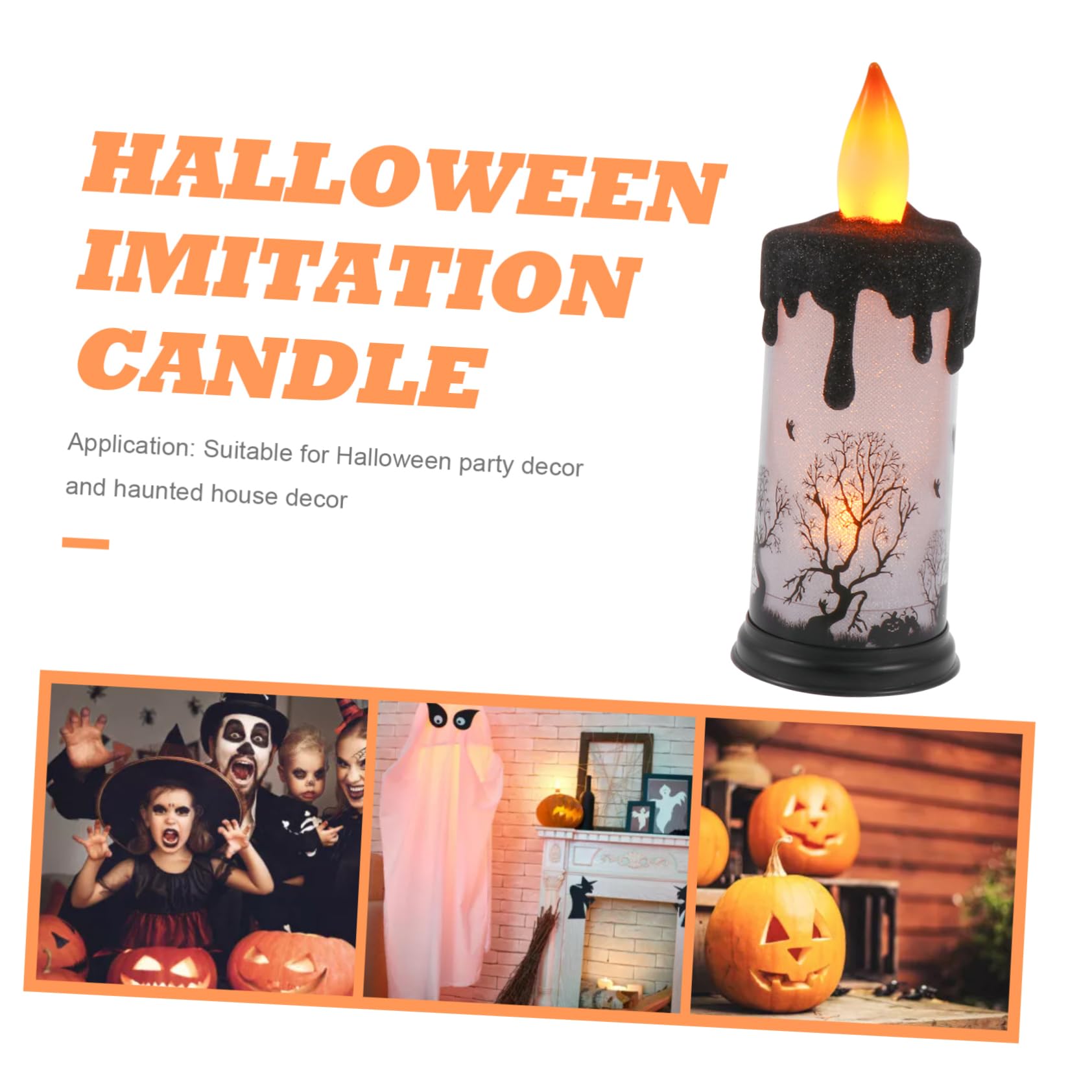 Lot De 6 Bougies Coniques à LED à Piles Pour Halloween, Sans