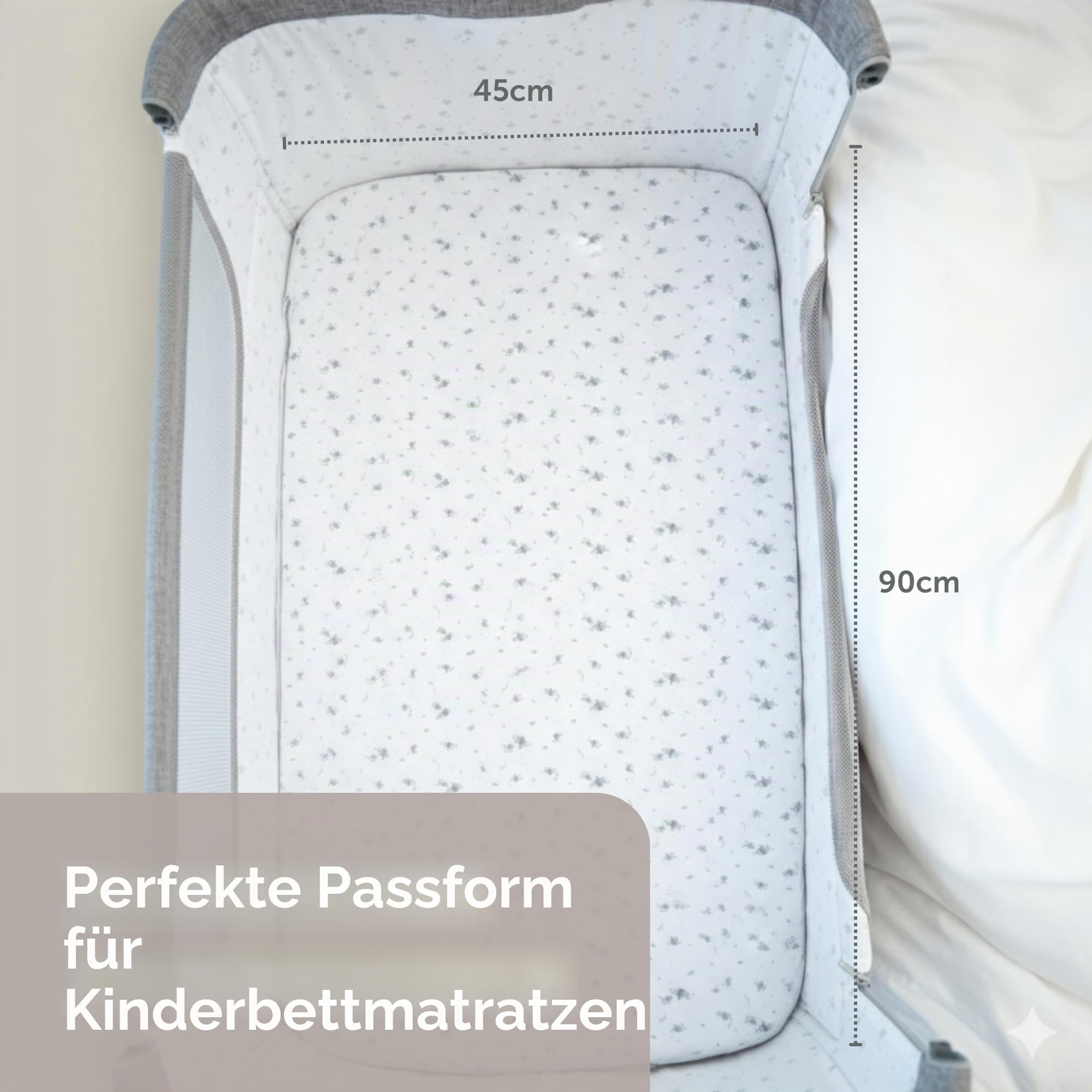 Baby Elegance Kinderbettlaken-Set mit 2 Stück | 45 x 90 cm Kinderbett-Spannbettlaken | Maschinenwaschbar, weiches & atmungsaktives Premium-Qualitäts-Jersey | Enthält 2 Laken - Elefant verspieltes