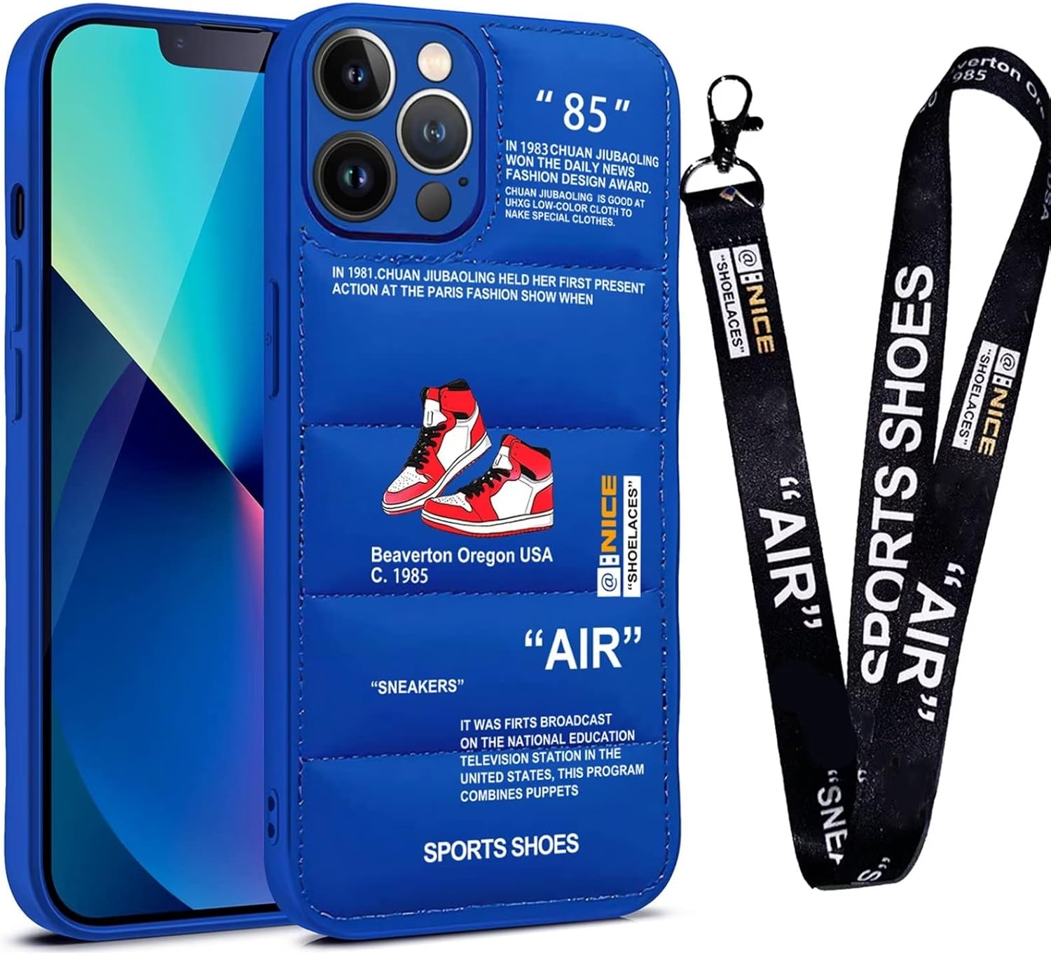 for iPhone 13 Case，Cool Sports Shoes Brand Phone Puffer