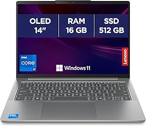Lenovo IdeaPad Slim 5 14IRH10 – 14″ OLED WUXGA Laptop (Intel Core i7-13620H, 16GB RAM, 512GB SSD, Intel UHD Graphics, Windows 11 Home) AZERTY Keyboard, Earphones and Mouse Included – Grey