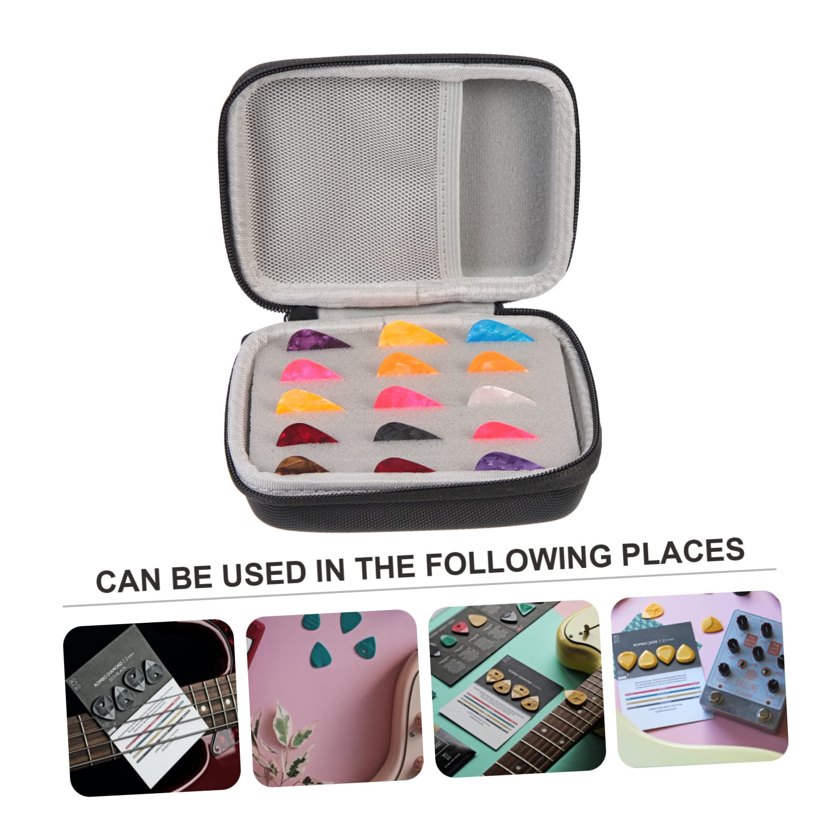 ifundom 3sätze Vielseitiger Gitarren-picks Mit Aufbewahrungsbox Und Zufälligen Plectrums Ergonomisches Design Für Optimalen Halt Und Schutz Der Finger Beim Spielen