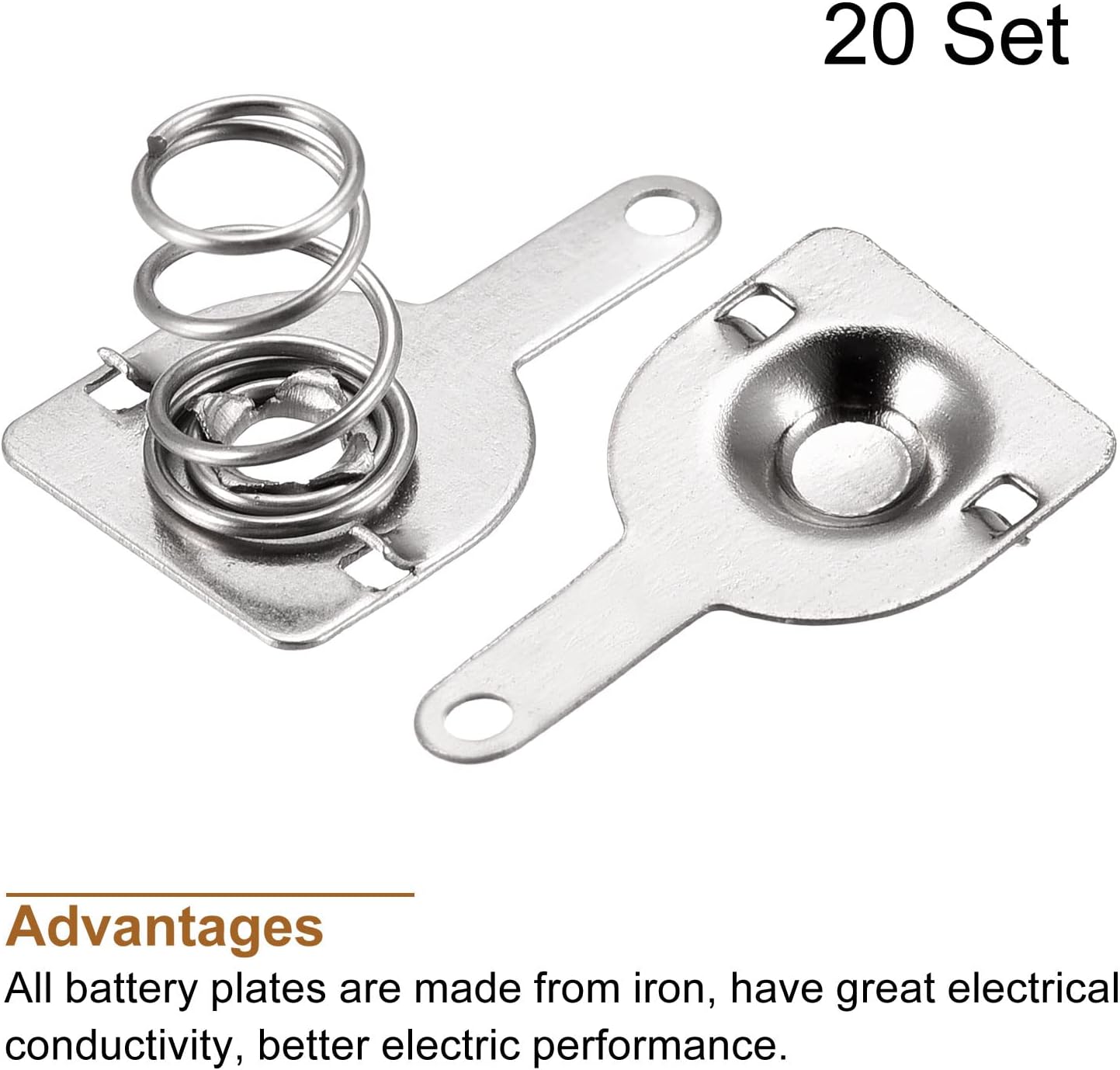 MECCANIXITY Battery Spring Plate AA Battery Spring Contact Nickel Plate 10mmx10mm 20 Set