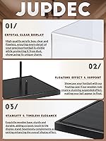 Vista 6 de JupDec Vitrina de fútbol americano de tamaño completo, caja transparente de acrílico con soporte de madera, soporte para recuerdos con protección