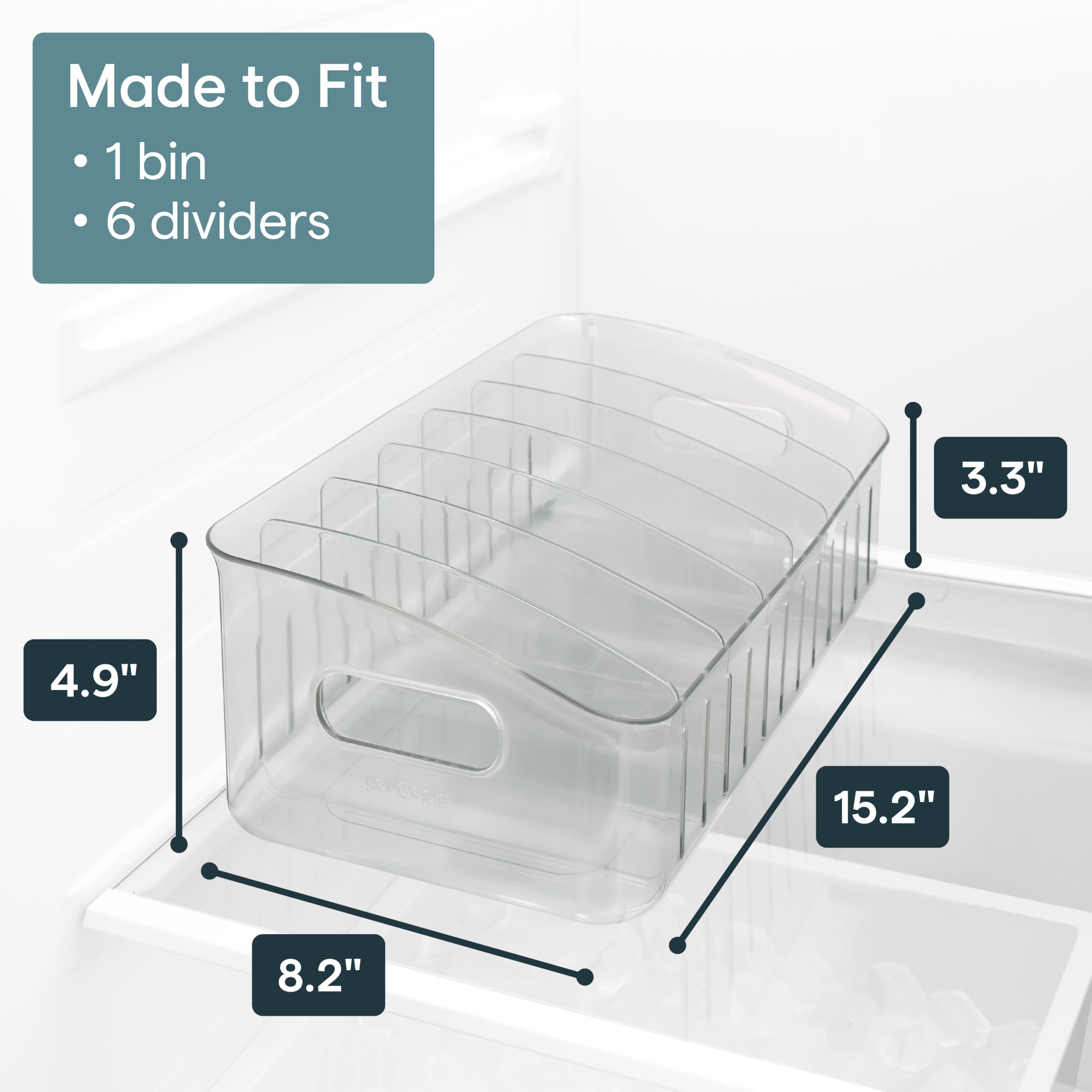 YouCopia FreezeUp Gefrierbehälter, 38,1 cm, Kühlschrank-Organizer mit Aufbewahrung, BPA-frei, lebensmittelechter Behälter