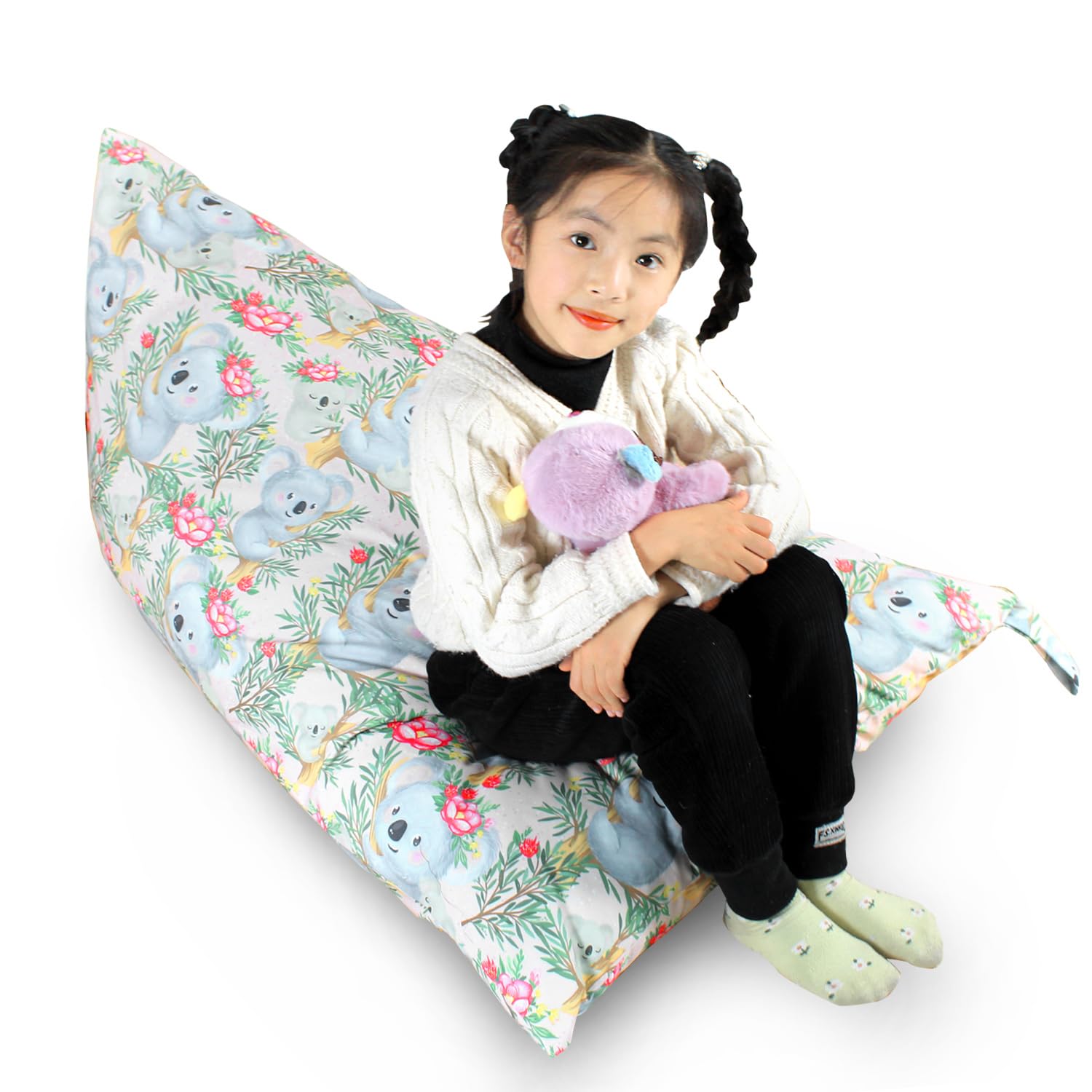 Kids Bean Bag Cover Only, Stuffed Animal Bean Bag Storage
