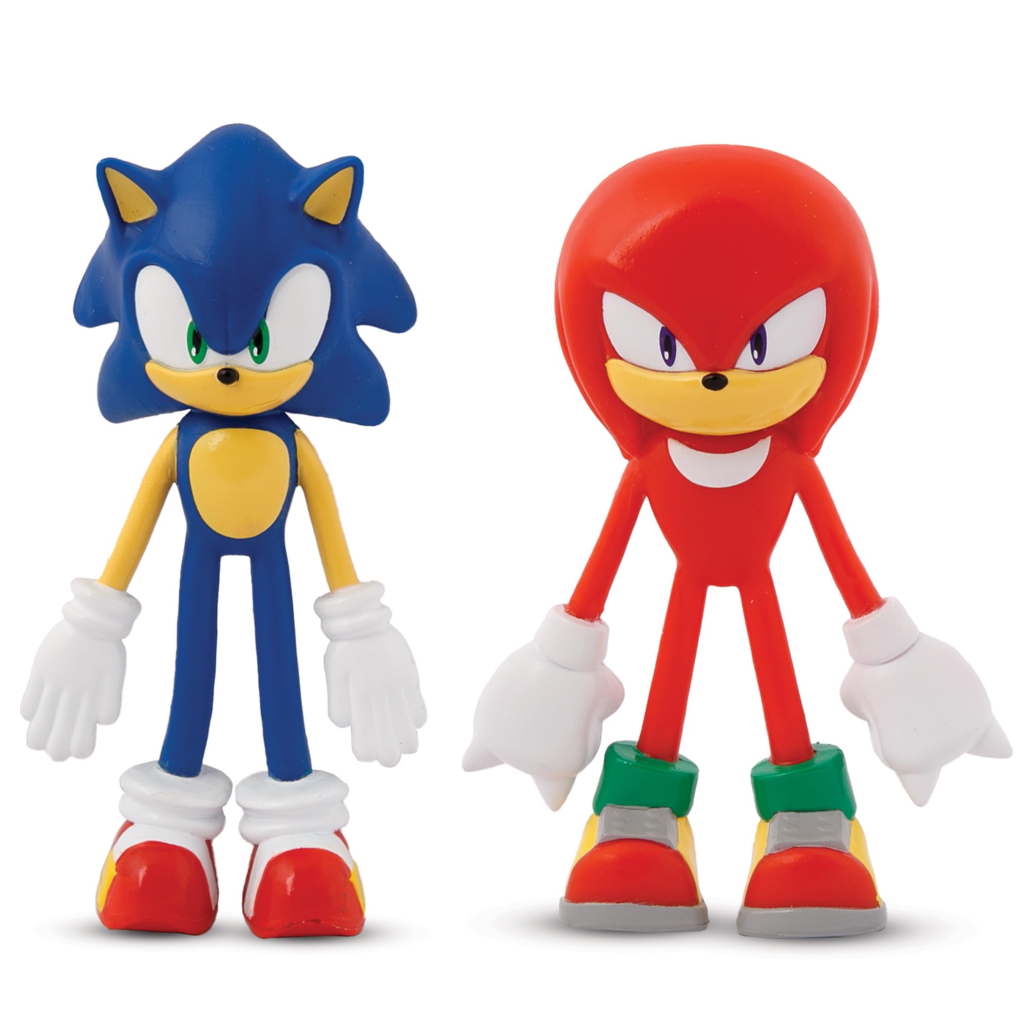 TCG Toys FleXfigs: Sonic & Knuckles - 2 Character Pack - Sonic The Hedgehog Articulated Action Figures, Flex It - Pose It!, Collectible Toy Miniatures, Kids 3+