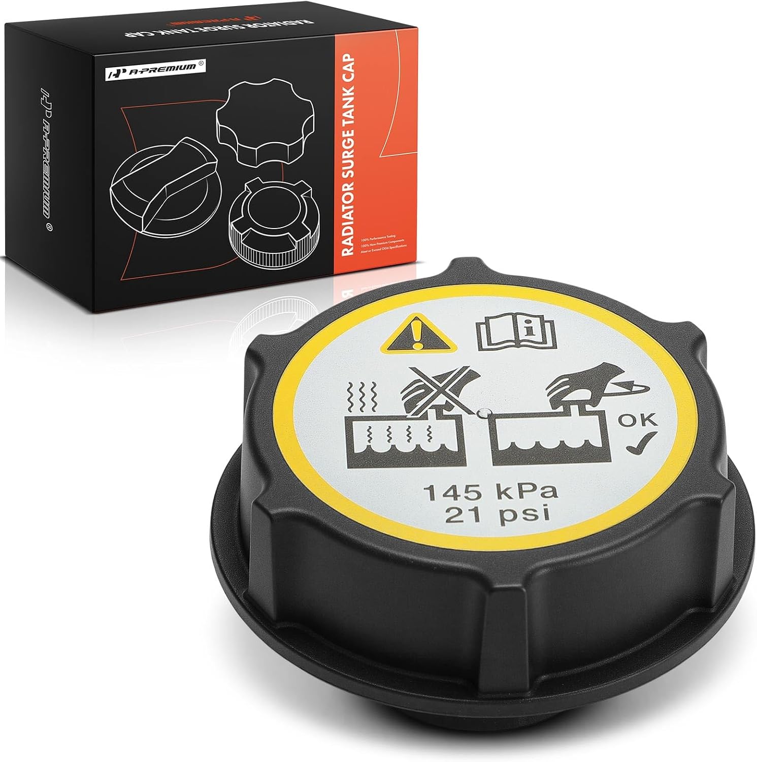 A-Premium Expansion Tank Cap Compatible with Mazda 3, 3 Sport & Volvo XC60, XC90, S60, XC70, S80, C70, S90, V60, C30, S40, V50, V70, V90 & Land Rover Discovery Sport, LR2