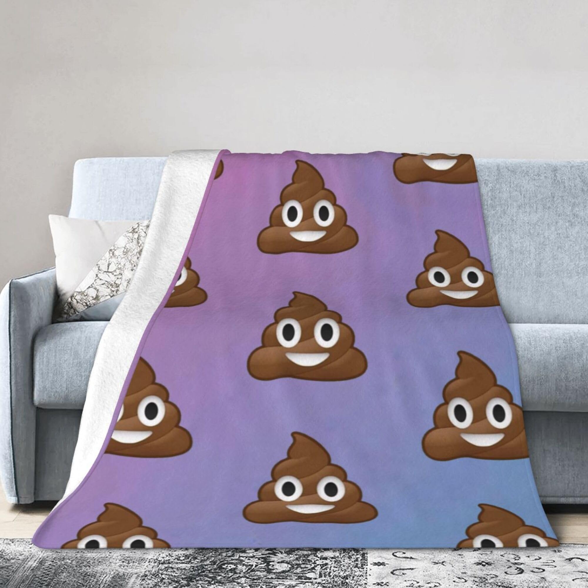Colored Poop Pattern Blanket Super Soft Flannel Blanket Comfy Cozy Throw Blanket Couch Lightweight Blankets for Living Room Bedroom 50"x40"
