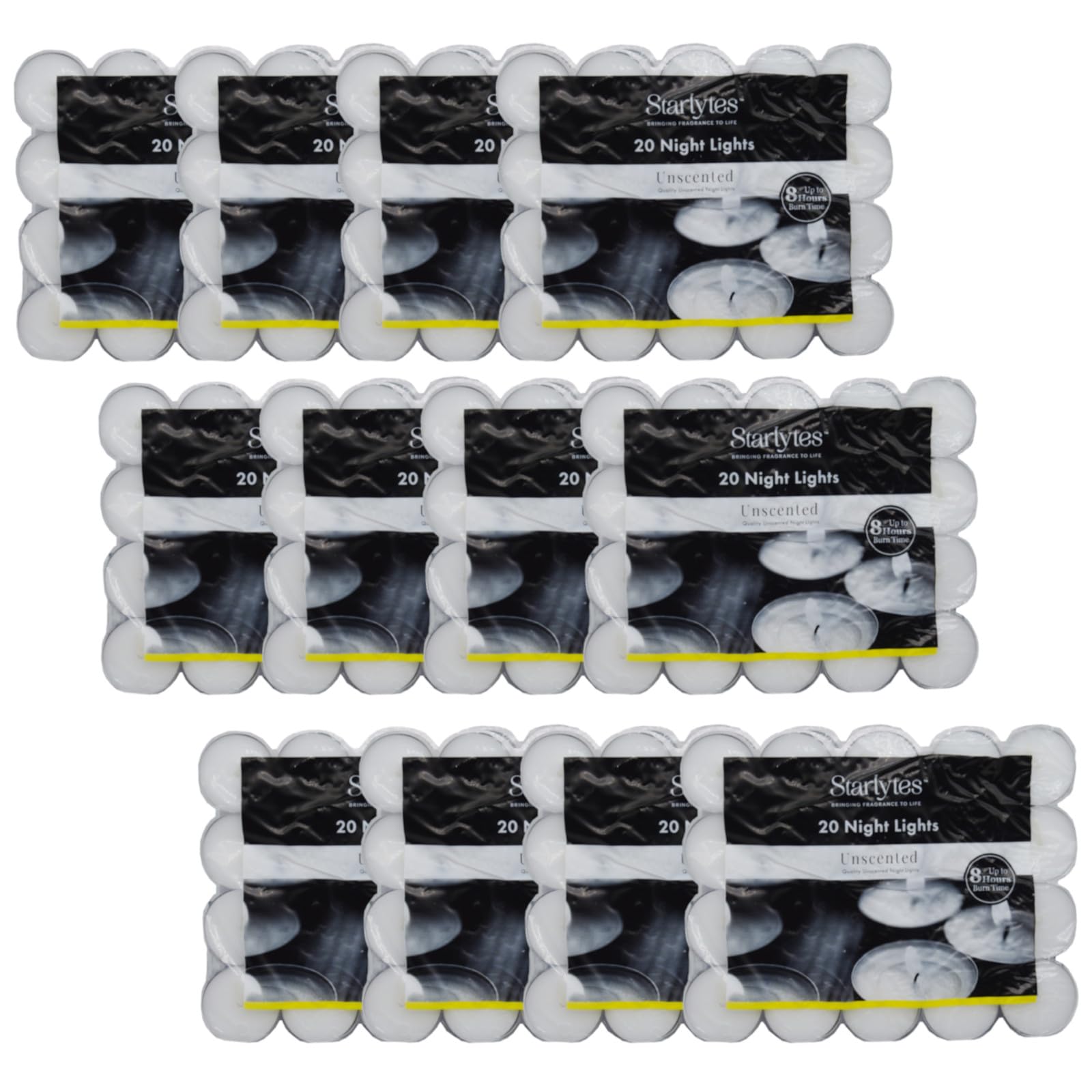 Starlytes Unscented Night Light Candles - 8 Hours Burn Time (240x)