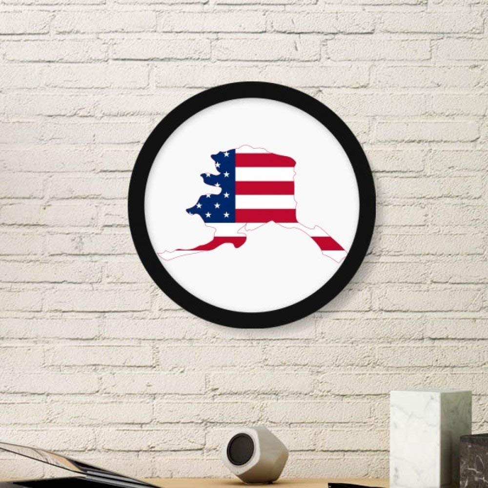 Cadre photo USA avec drapeau américain rond de taille S noir pour une décoration murale