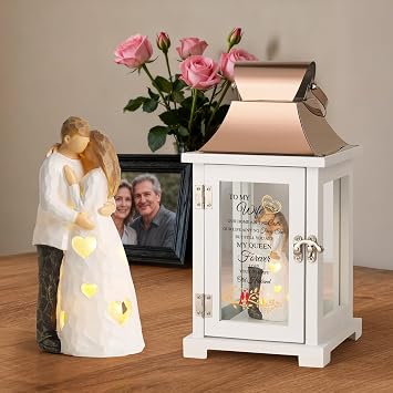 Birthday Gift for Wife, Birthday Gift for Her, Romantic Wife Gift from Husband, Christmas Valentine's for Her, Best Couple Lantern with Figurine