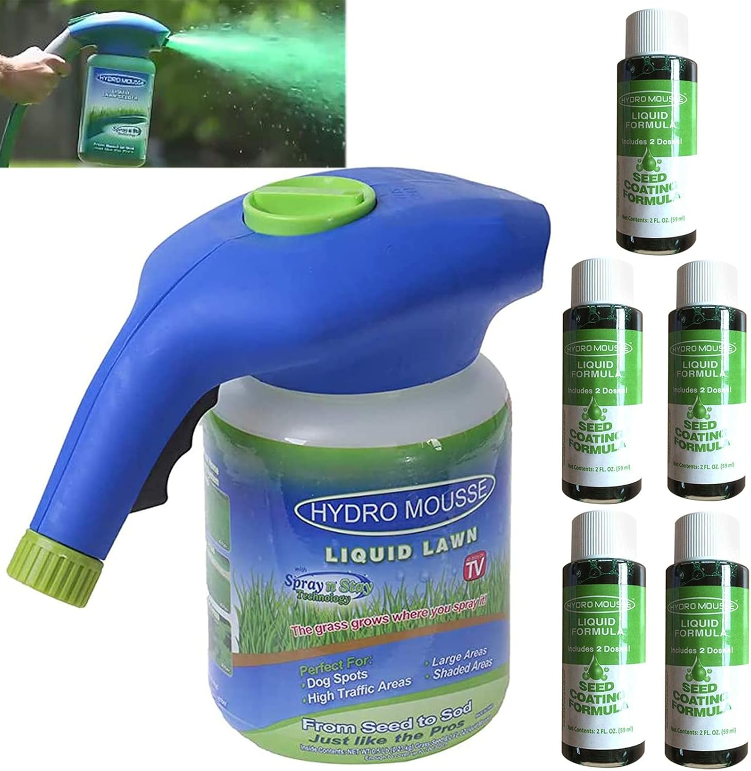 WLLL Liquid Grass Seed Spray,Hydro Mousse Liquid Lawn Care Fertilizer