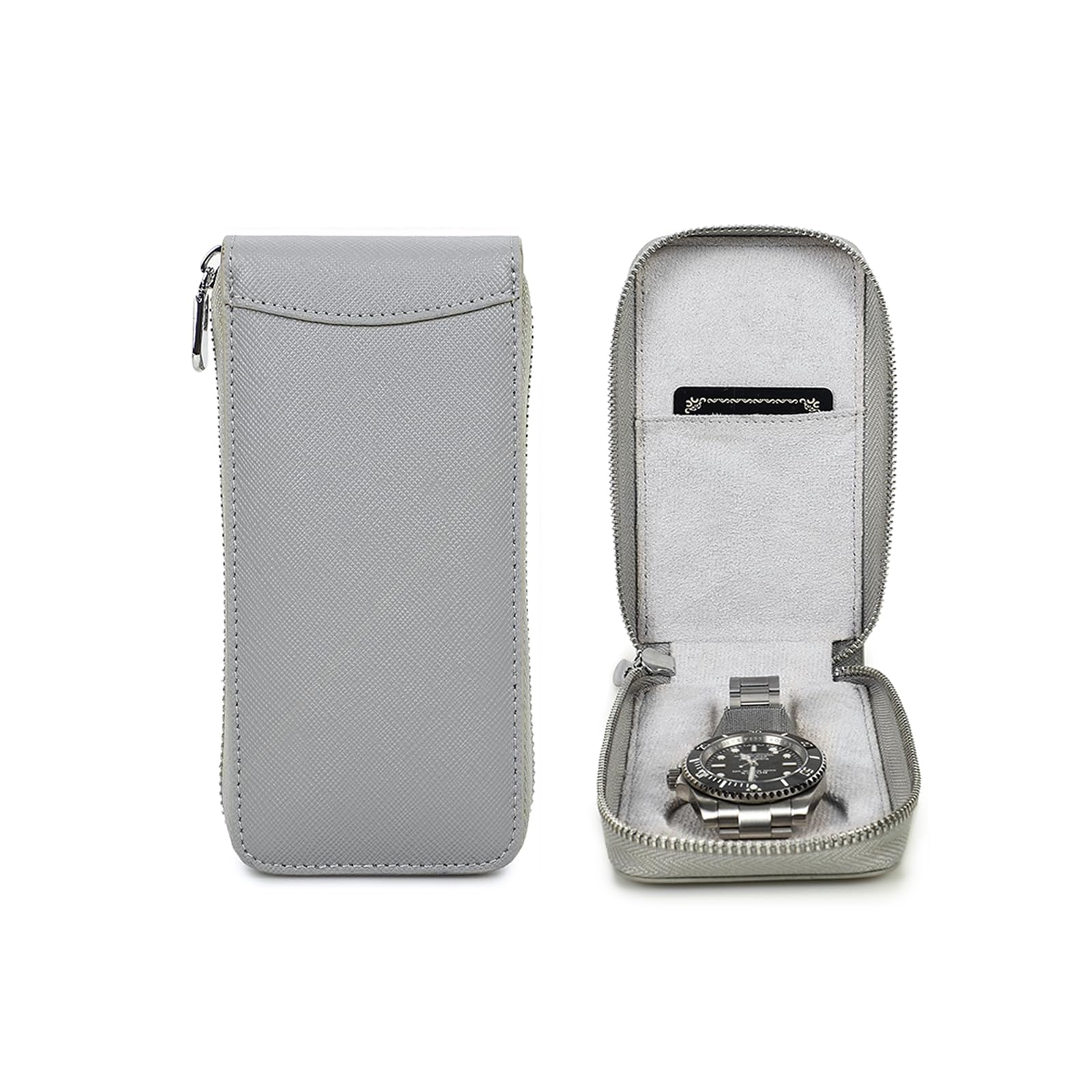 Étui De Voyage Pour 5 Montres En Toile Cirée Vert Militaire | En Stock