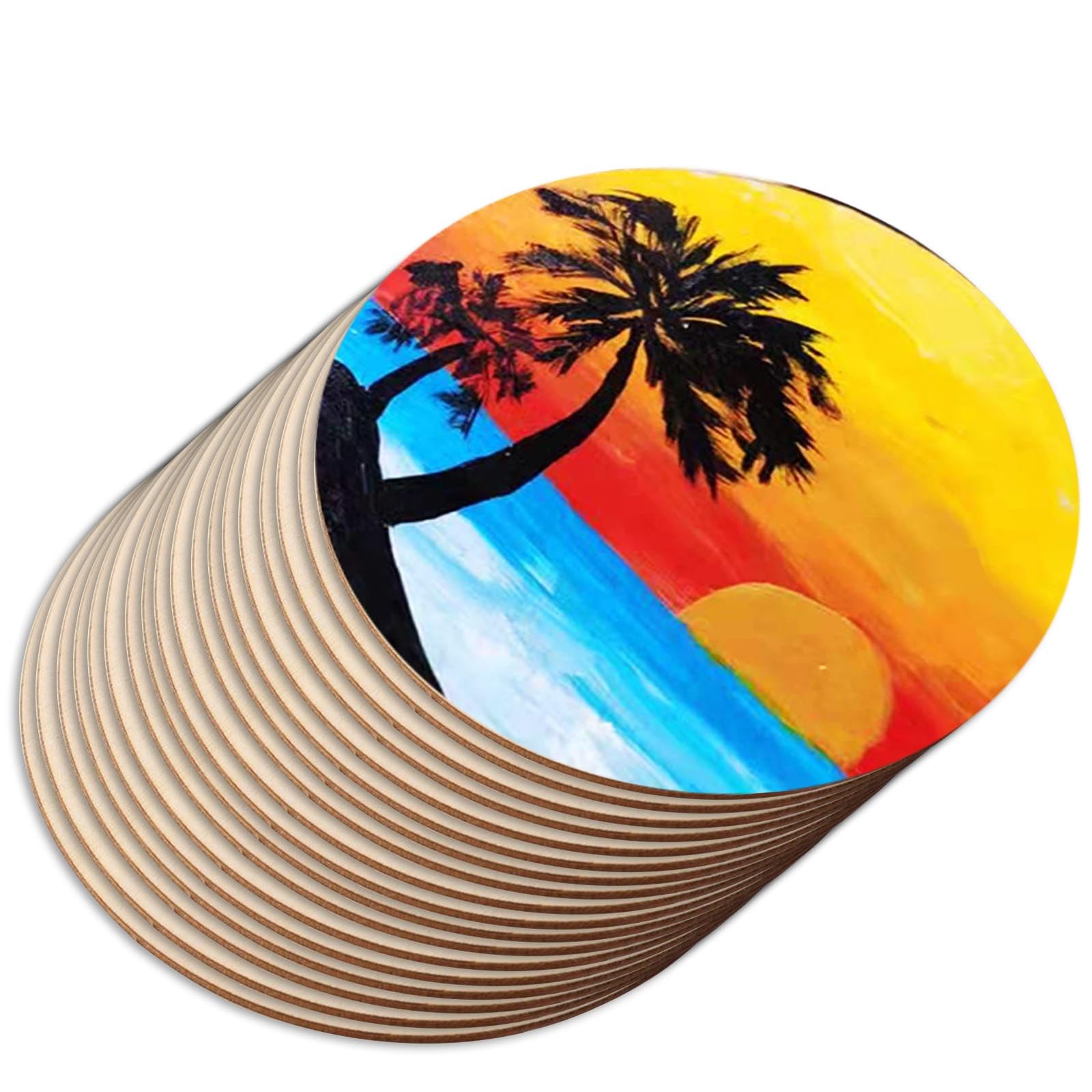 50 Dischi Legno Naturali 10cm - Per Sottobicchieri, Decorazioni Fai Da Te, Pittura - Foto 11