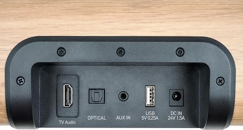 THOMSON SB402BT Bluetooth 5.0 200W Soundbar - Wireless - Black & Wood Design - USB, Optical, AUX, Wall Mount - 86cm - Remote Control - 4