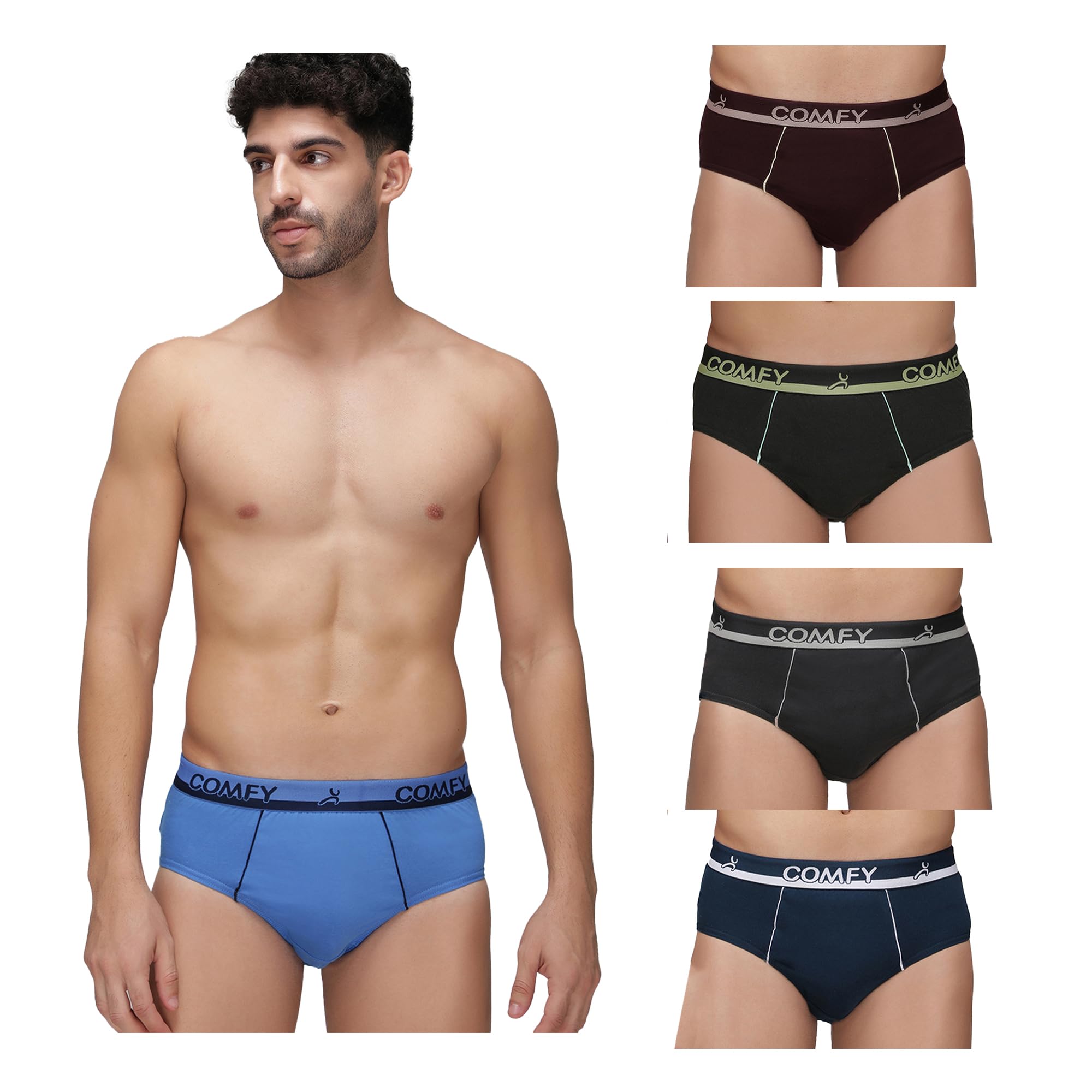 amul comfy Men's Pure Cotton Multi Color Brief Pack of 5(Assorted Colour May Vary)-picture-37