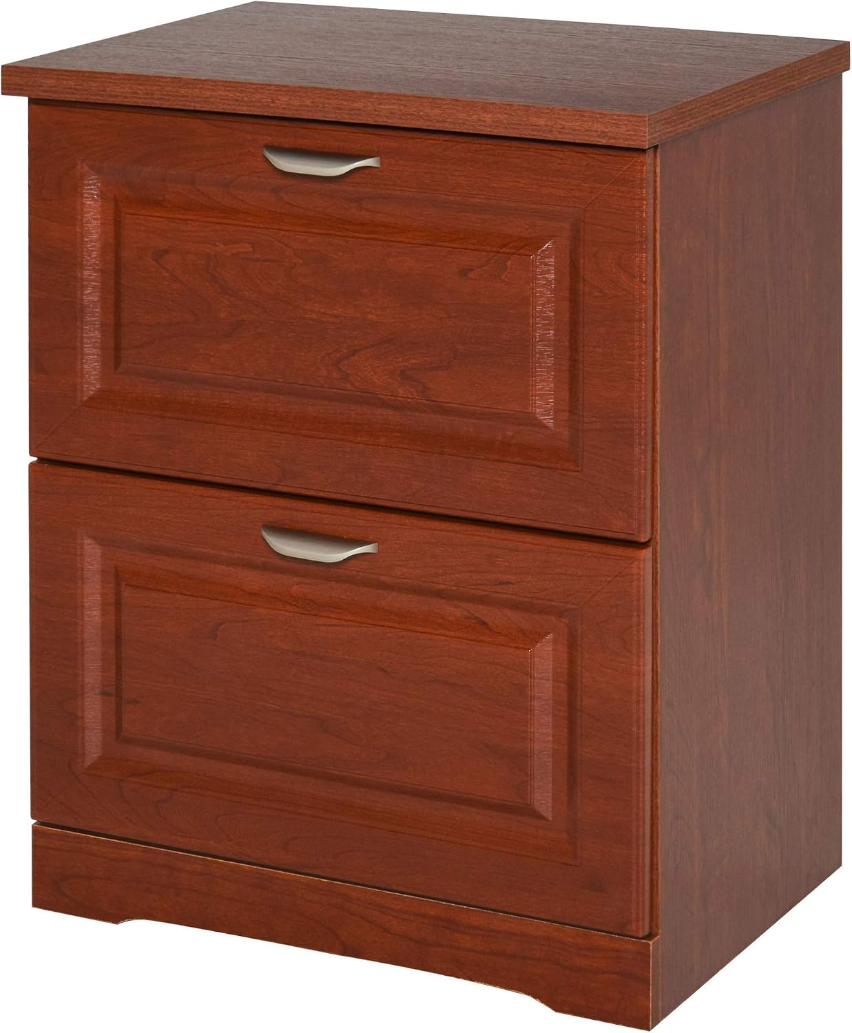 HOMCOM Wood 2-Drawer Lateral File Cabinet Organizer with Hanging Bar and Spacious Tabletop Display for for Letter/Legal Size, Brown