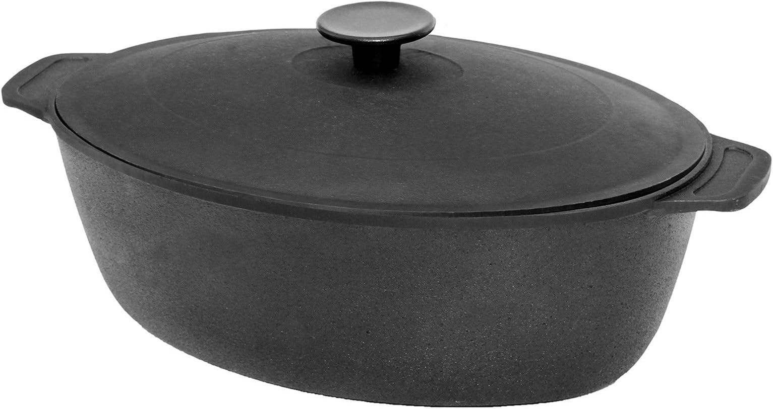 6L Goose Roasting Dish Cast Iron Roasting Dish Lid Goose Roaster Duck Roaster Chicken Roaster