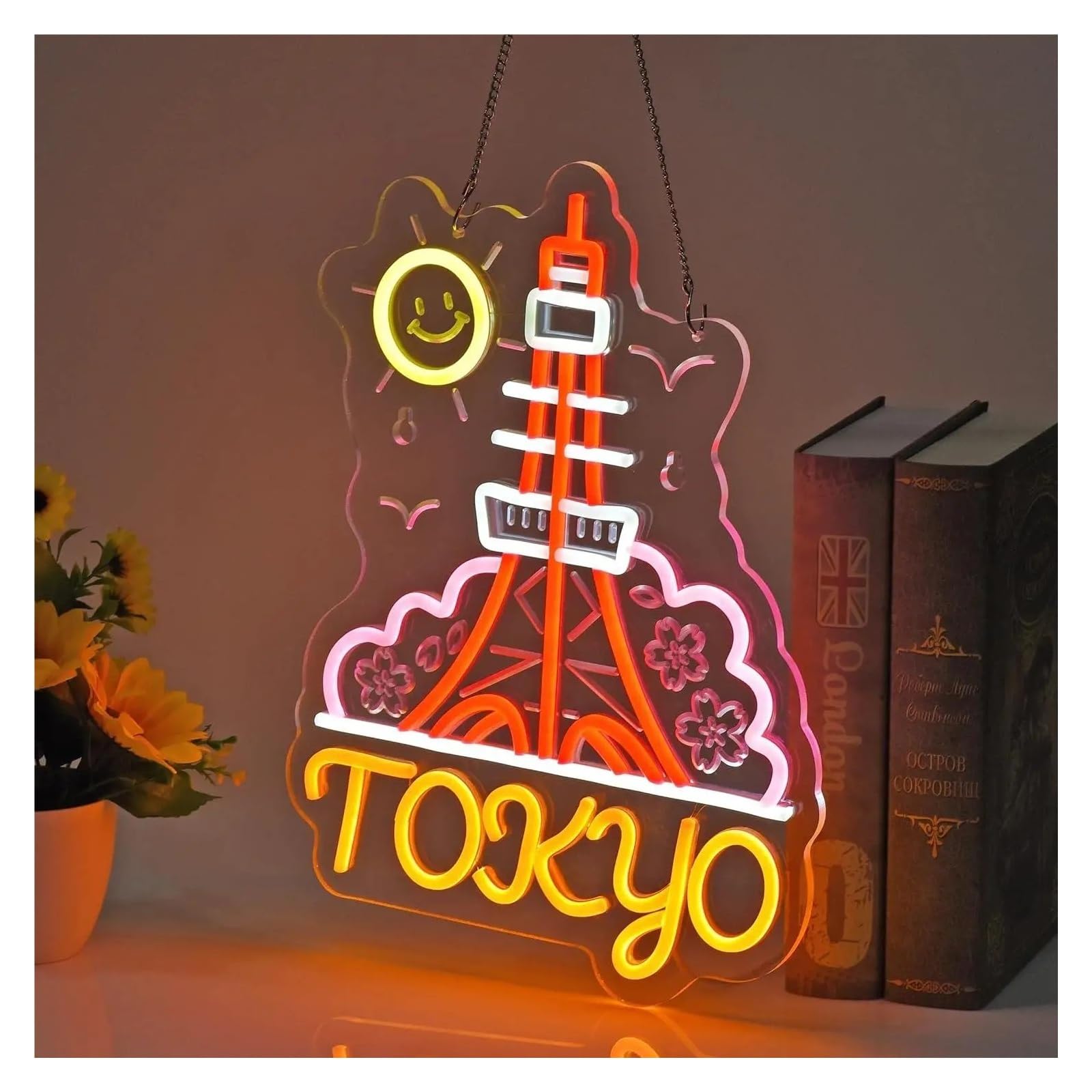 Wiszące neony artystyczne "Tokyo Landmark"Neon Możliwość Przyciemniania Świateł USB Do Japońskiej Restauracji Sklep Wystrój Pokoju Domowego Wyświetlacz 11.81x15.75in