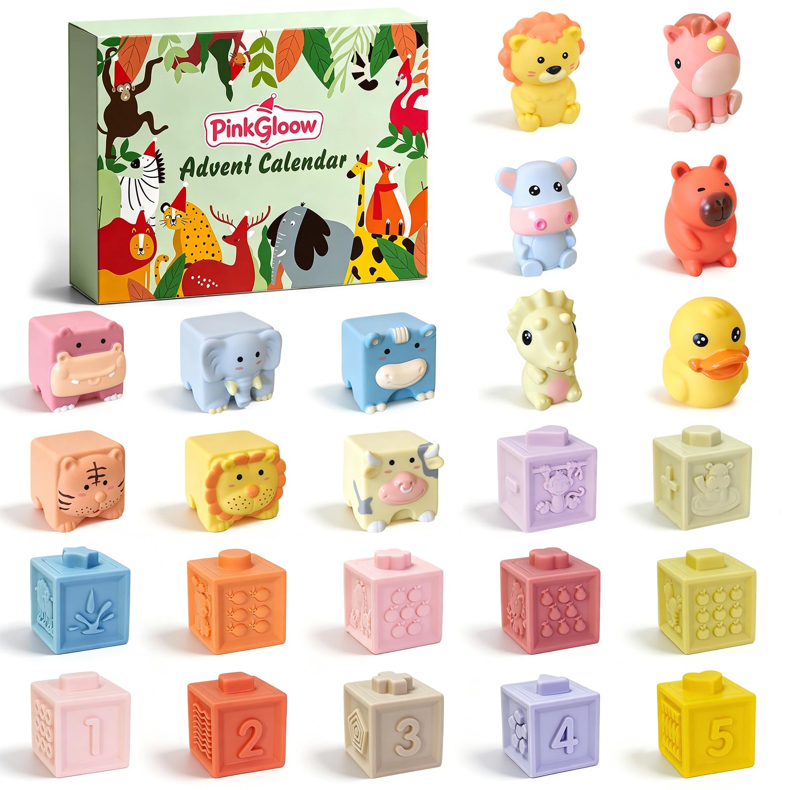 PinkGloow Advent Calendar 2026 Baby Toys, 24 PC Christmas Countdown Gift