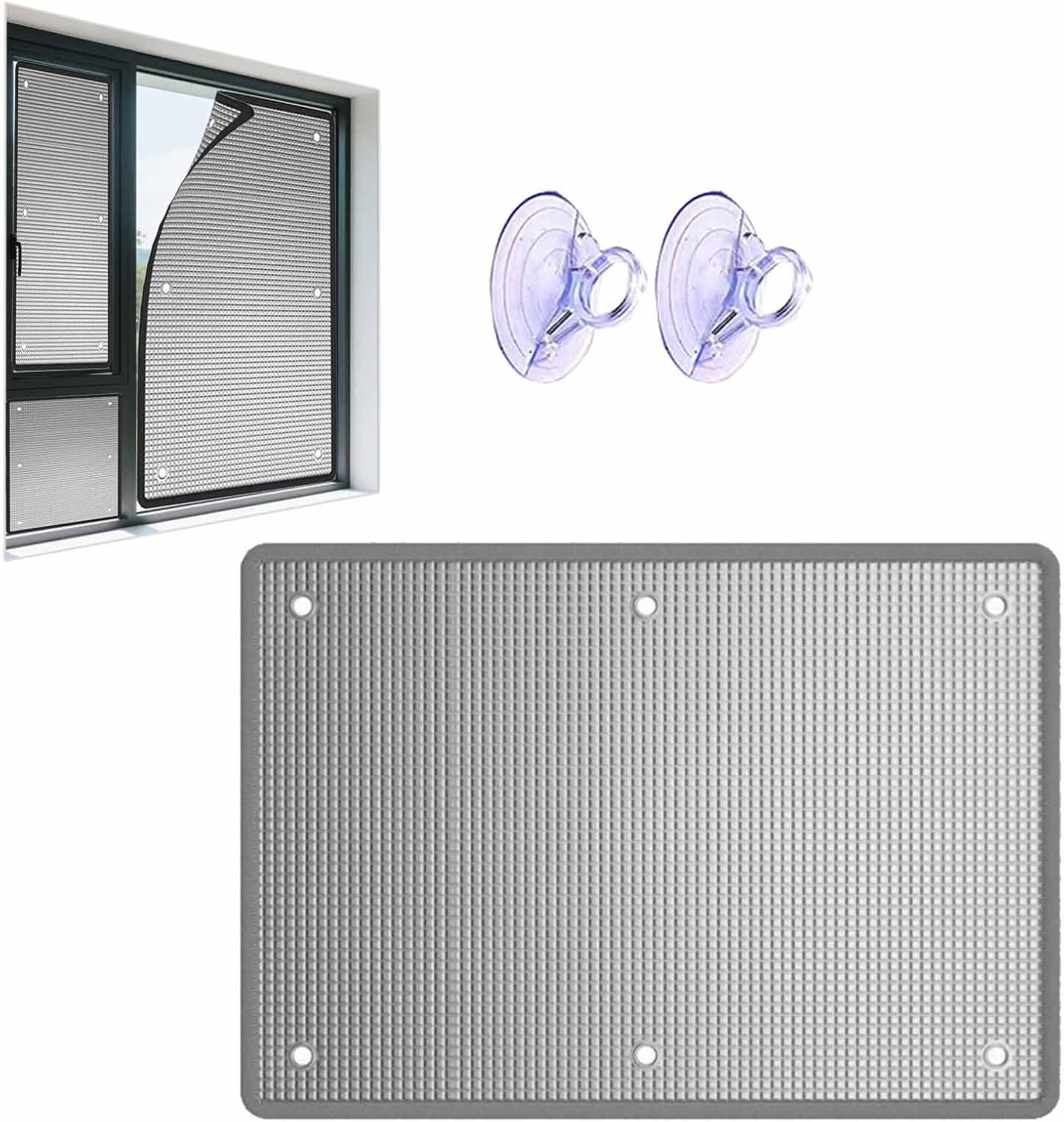 Glass Window Film Heat Reflective Aluminum Foil Films Window Thermal Insulation Tint Sun Blocking Anti UV Sun Room Roof Garage Door(Black,102 x 122cm/40"x48")
