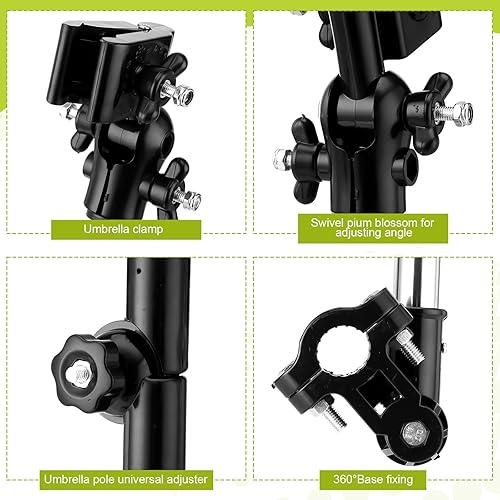 Miniatura 3 de 4 juegos de abrazaderas ajustables para silla y llaves universales con clip para silla de ruedas, soporte de paraguas para cochecito, carrito