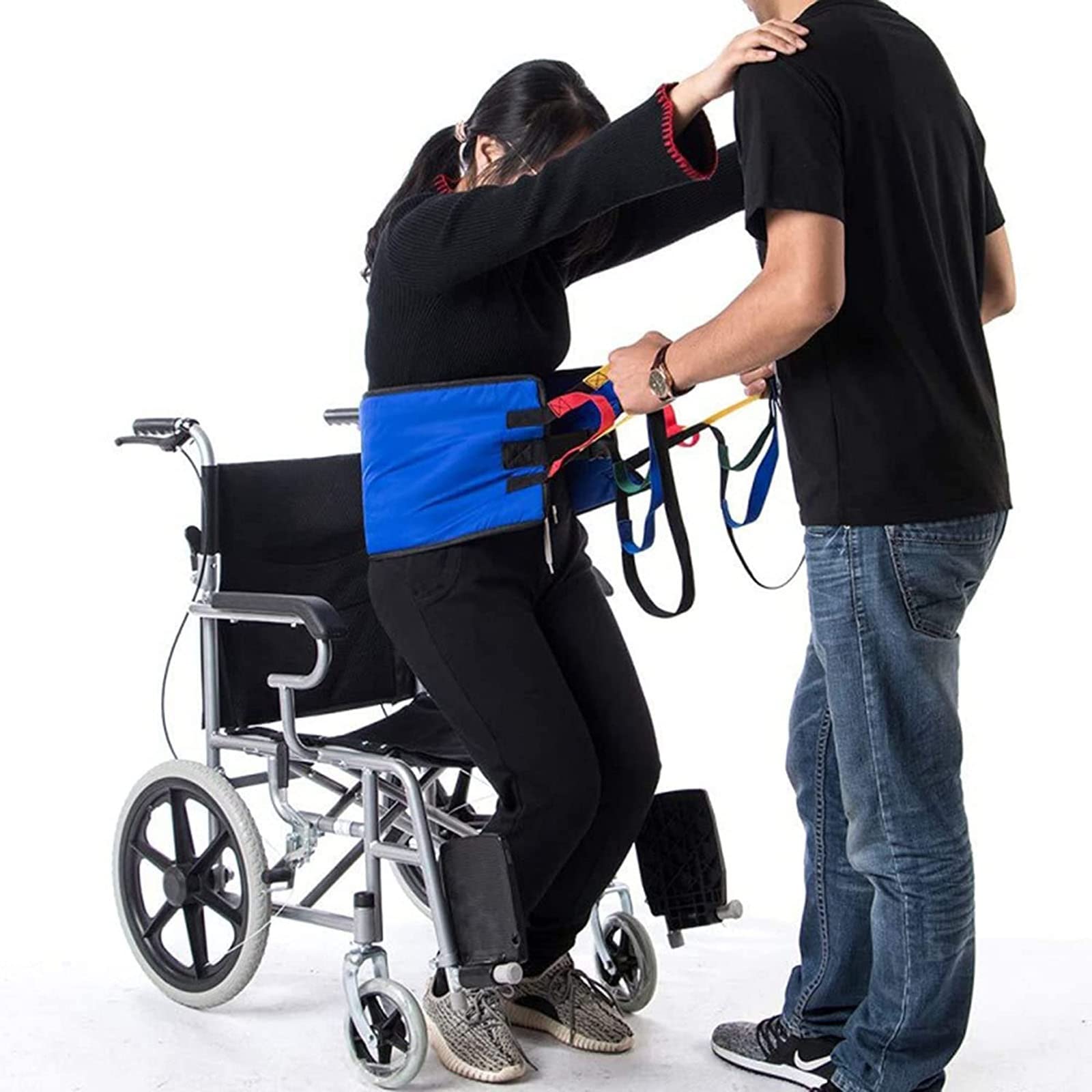 Cinturón de transferencia de pacientes Cinturón de marcha de asistencia acolchado, ayudas de seguridad para levantarse y levantarse, cabestrillo de elevación para personas mayores discapacitadas,