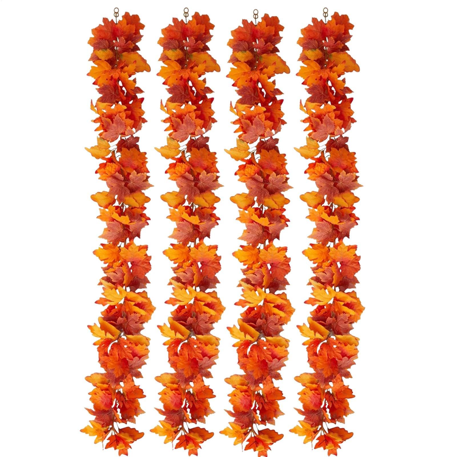Ghirlanda di foglie d'acero - 4 pezzi ghirlande di falso Ringraziamento vintage | Decorazione per raccolto resistente alle intemperie, ornamento stagionale per prato, ingresso, parete interna, patio