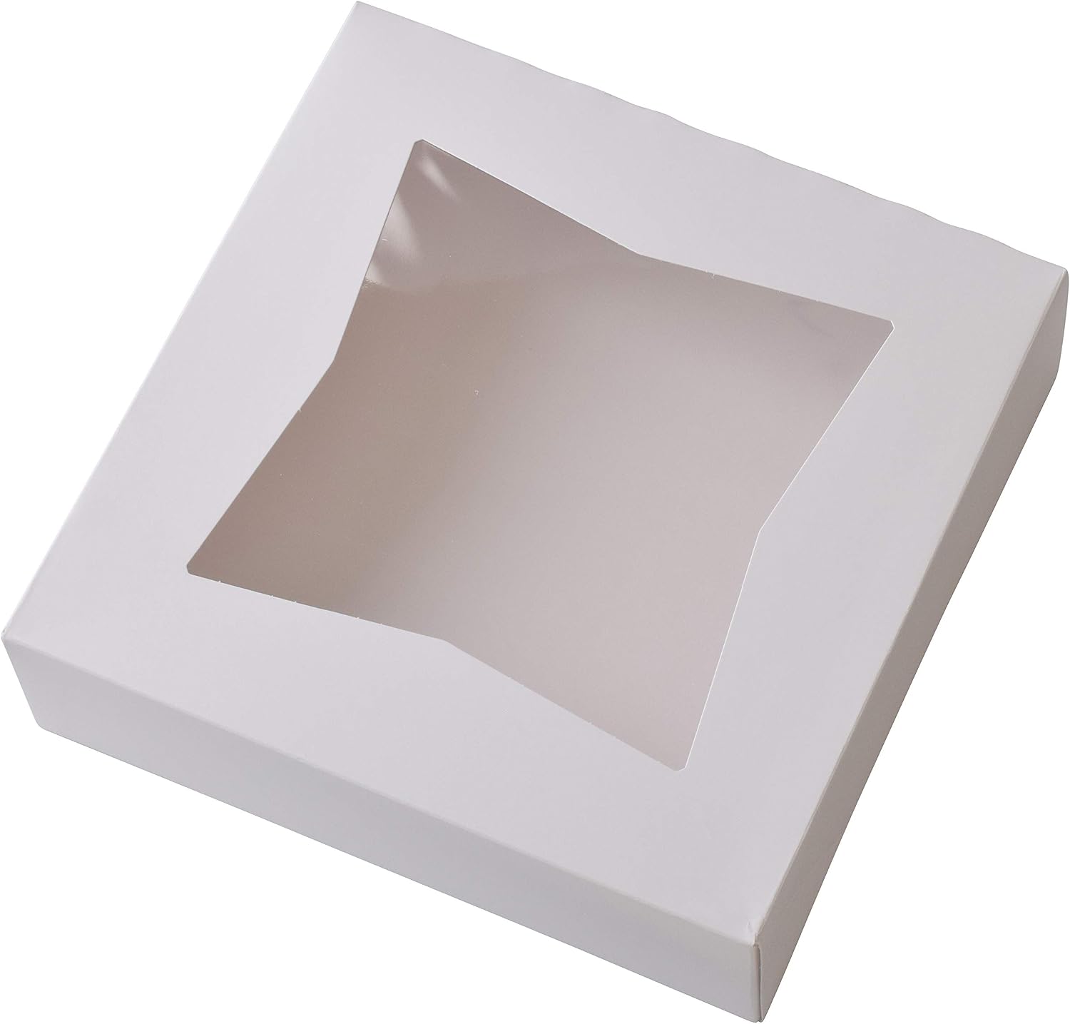 20 Pack of White Paperboard Window Cake/Pie Baker Boxes - 9" x 9" x 2.5" High