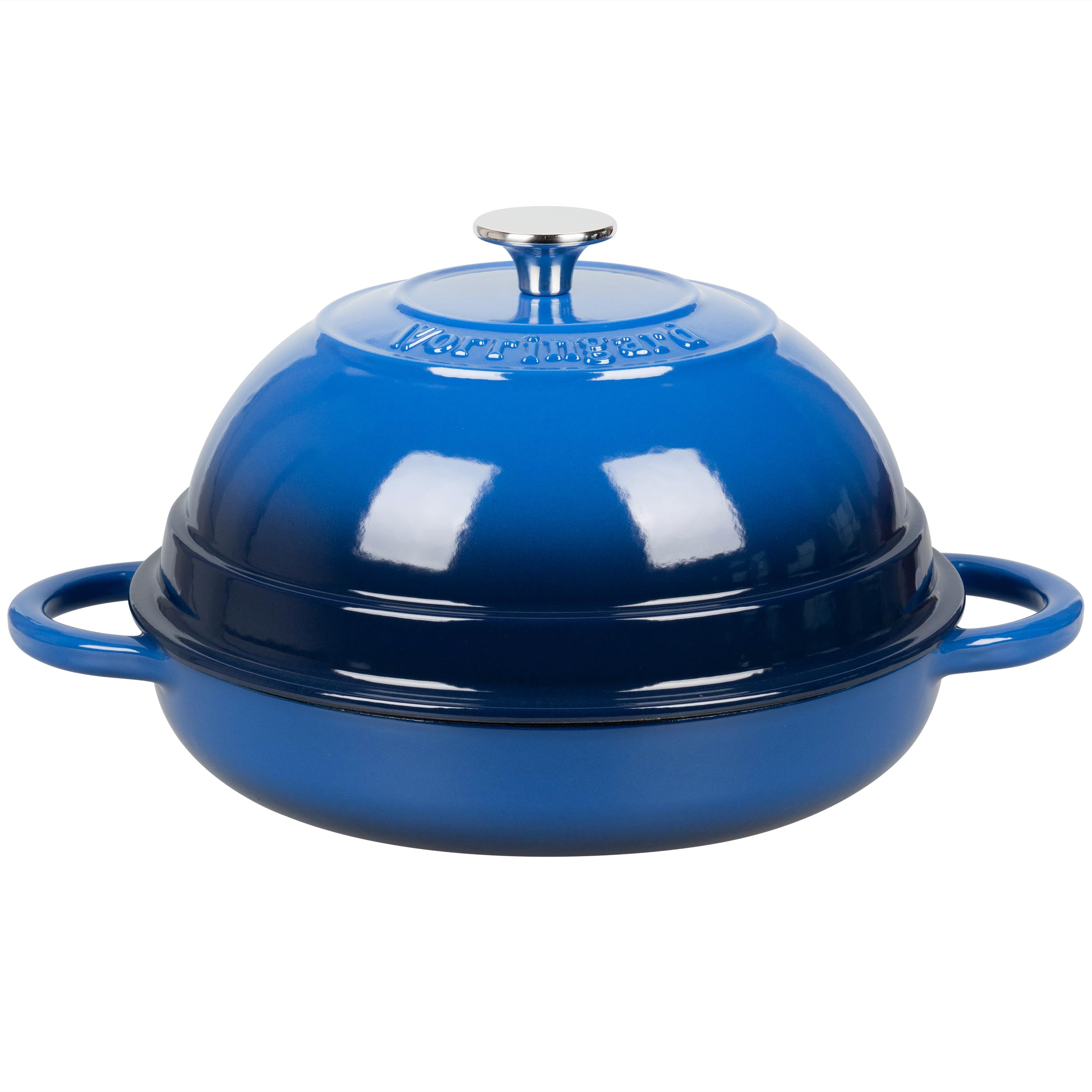 VORRINGARD Olla holandesa esmaltada de hierro fundido con tapa para hornear pan, horno de pan, 6 cuartos de galón, azul