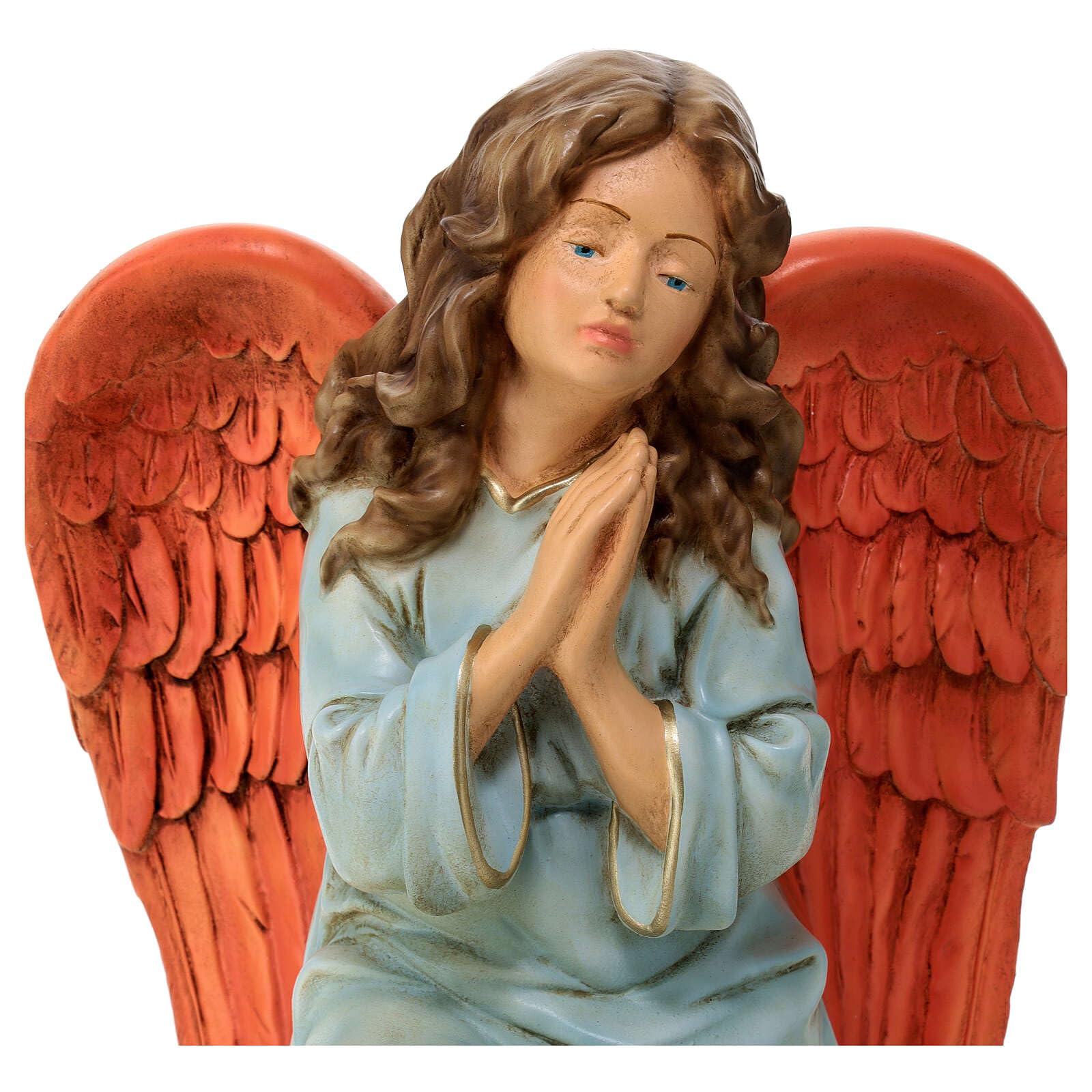 Holyart Angel on his knees statue for outdoor Nativity Scene of 40 cm, indistructible material