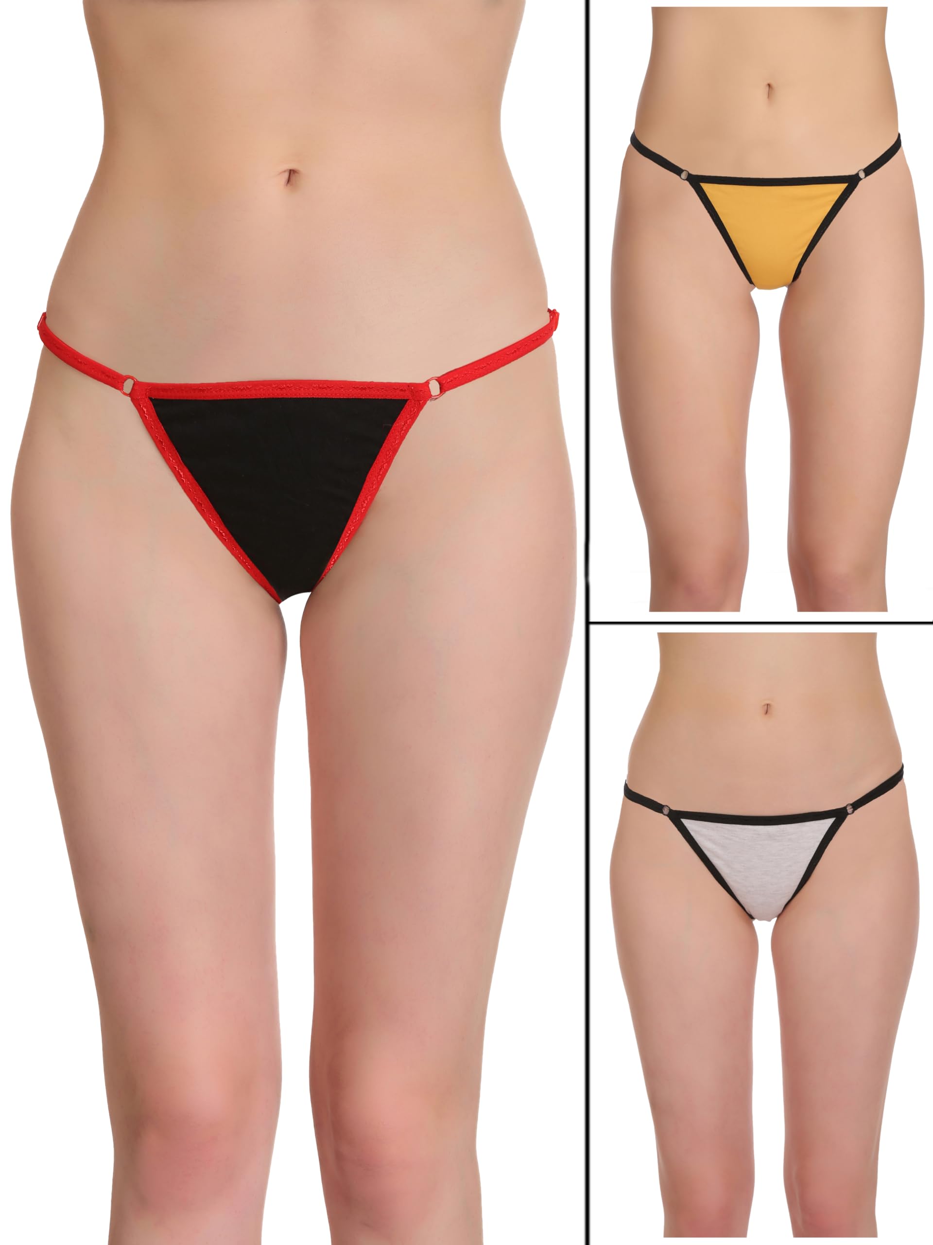 selfcare Women's Solid Cotton Self Design Panties Bikini Briefs Set (Pack of 3)-picture-36