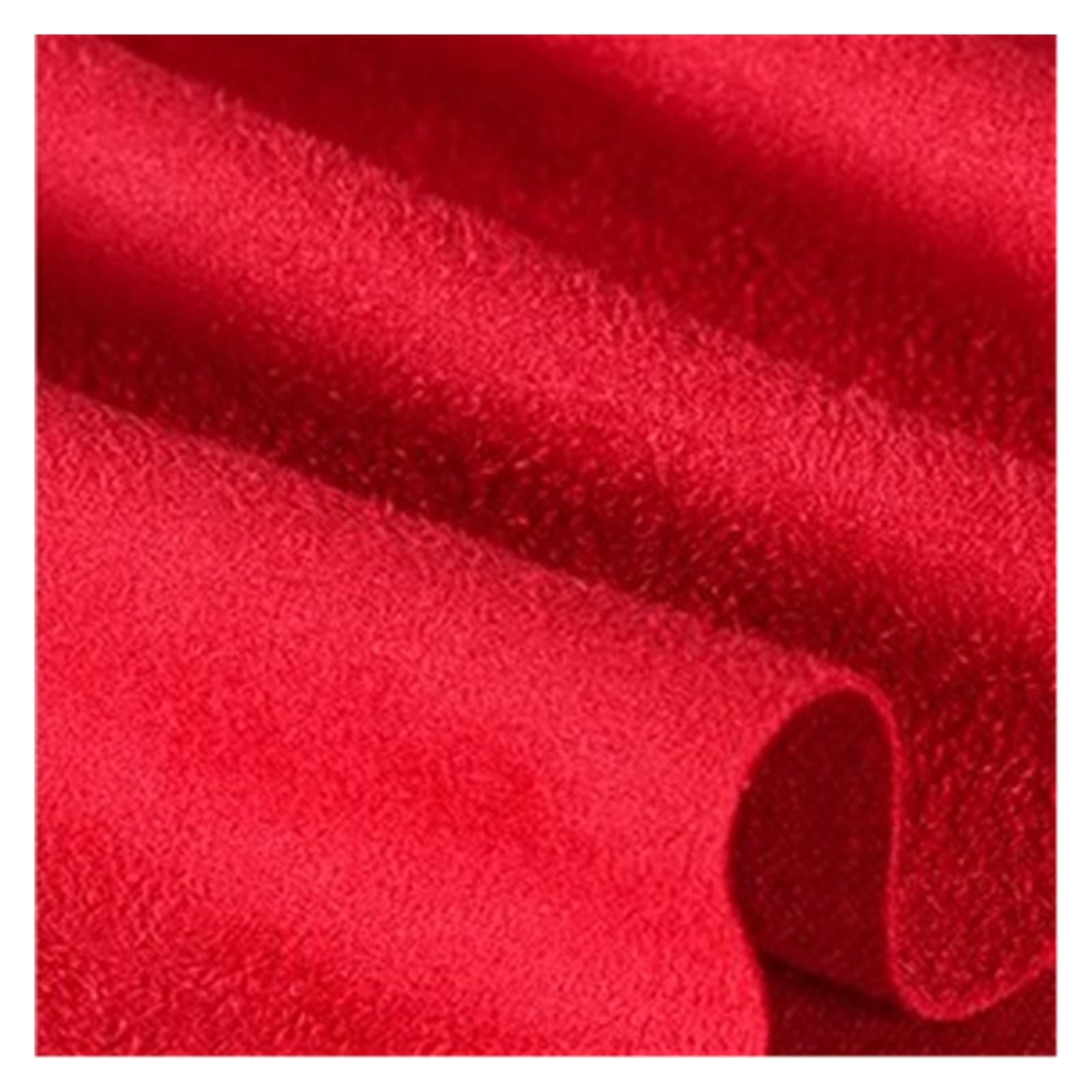 Suede Fabric Single-Sided Micro Elastic Frosted Faux Suede Fabric By Meters for Clothes Dresses Sewing Plain Soft Needlework Breathable Drape(Red)