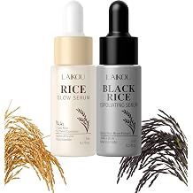 LAIKOU Serum - Rice Face Serum - Black Rice Serum for Face - Day & Night Care, Rice Extract - Intensive Hydration, Eazy to Absorb, Balance Oil, Gentle Care for All Skin Types - 17ml/0.57fl.oz. 2pcs