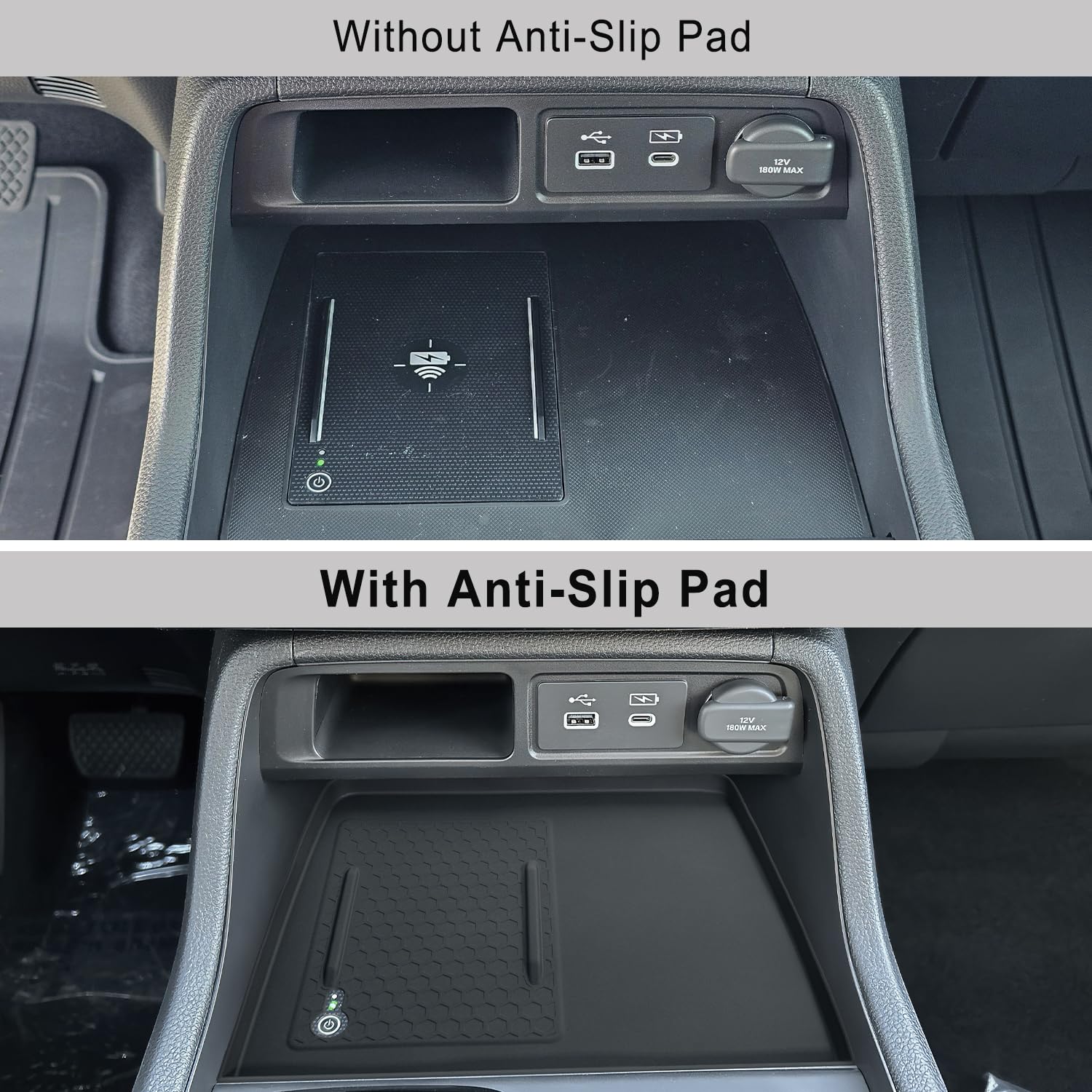 PIMCAR Tappetino per console centrale compatibile con passaporto pilota/2026 2023-2026, caricabatterie per telefono impermeabile in silicone tappetino protettivo per ricarica wireless accessori