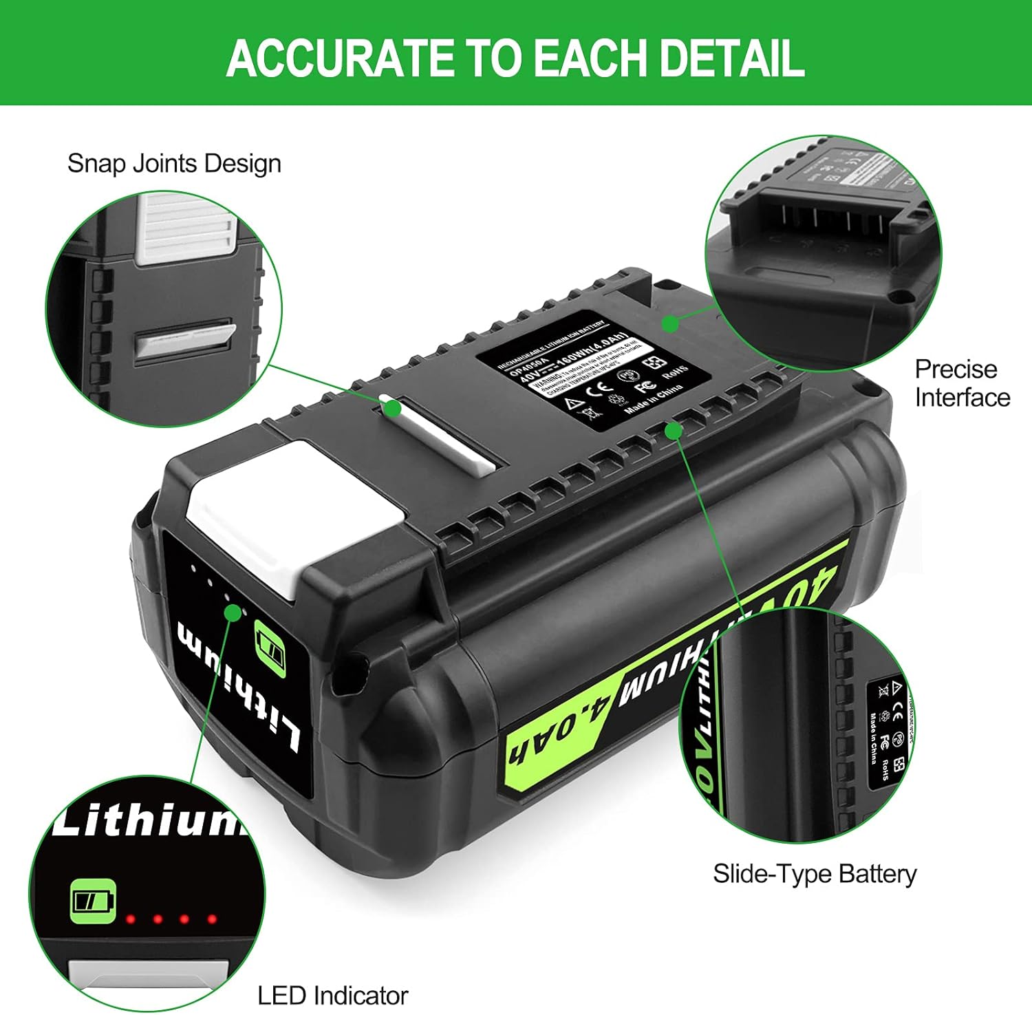 🔥 GOOALITY 40V 4000mAh Li-ion Replacement Battery for Ryobi 40 Volt Cordless Power Tools OP4015 OP4026 OP40201 OP40261 OP4026A OP4030 OP40301 OP4040 OP40401 OP4050 OP40501