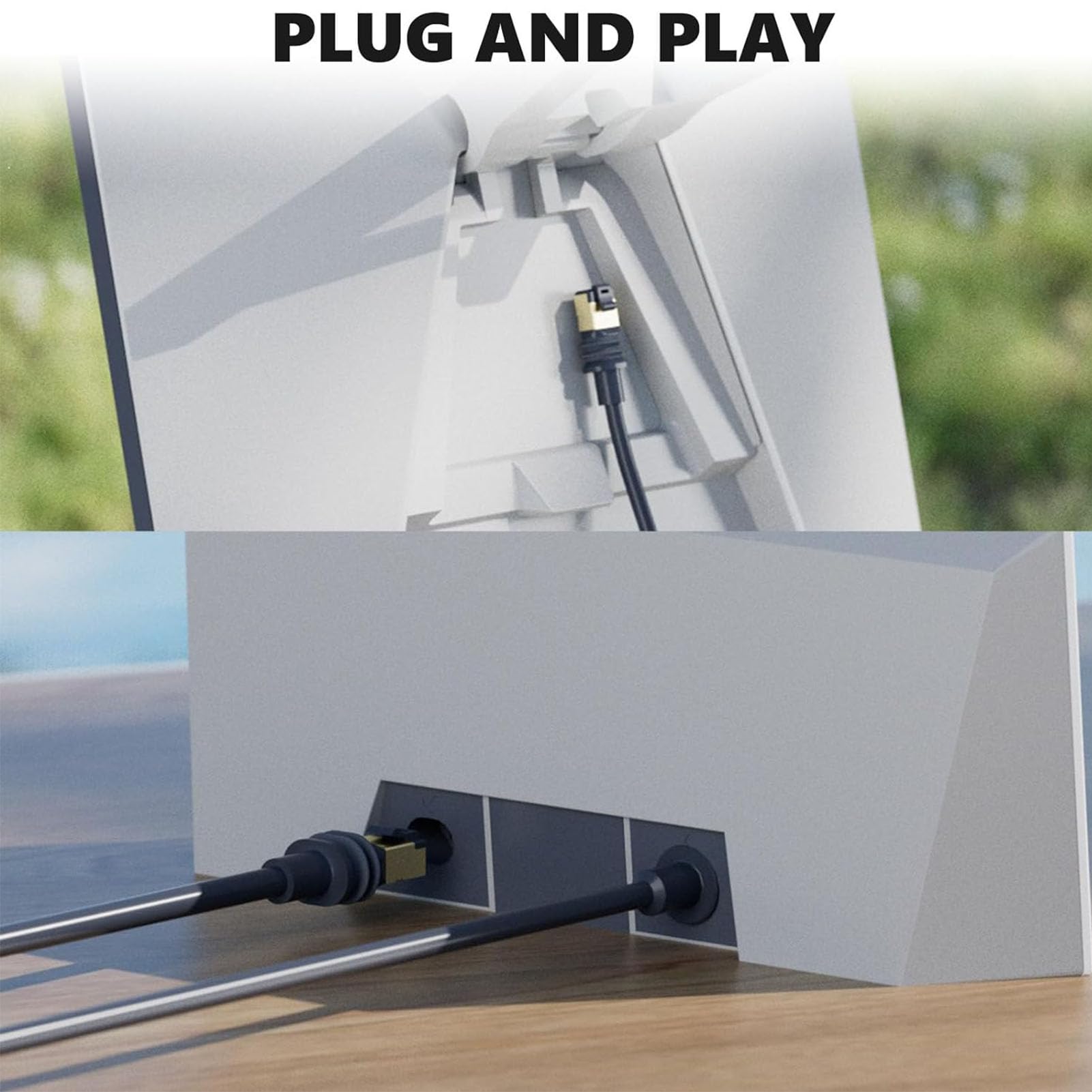 Jeffergarden Kabel Zamienny do Złącza RJ45 Anteny Gen 3, Kabel Przedłużający 30FT ze stabilną prędkością Internetu do 2000 Mbps dla Anteny Talerzowej i Routera