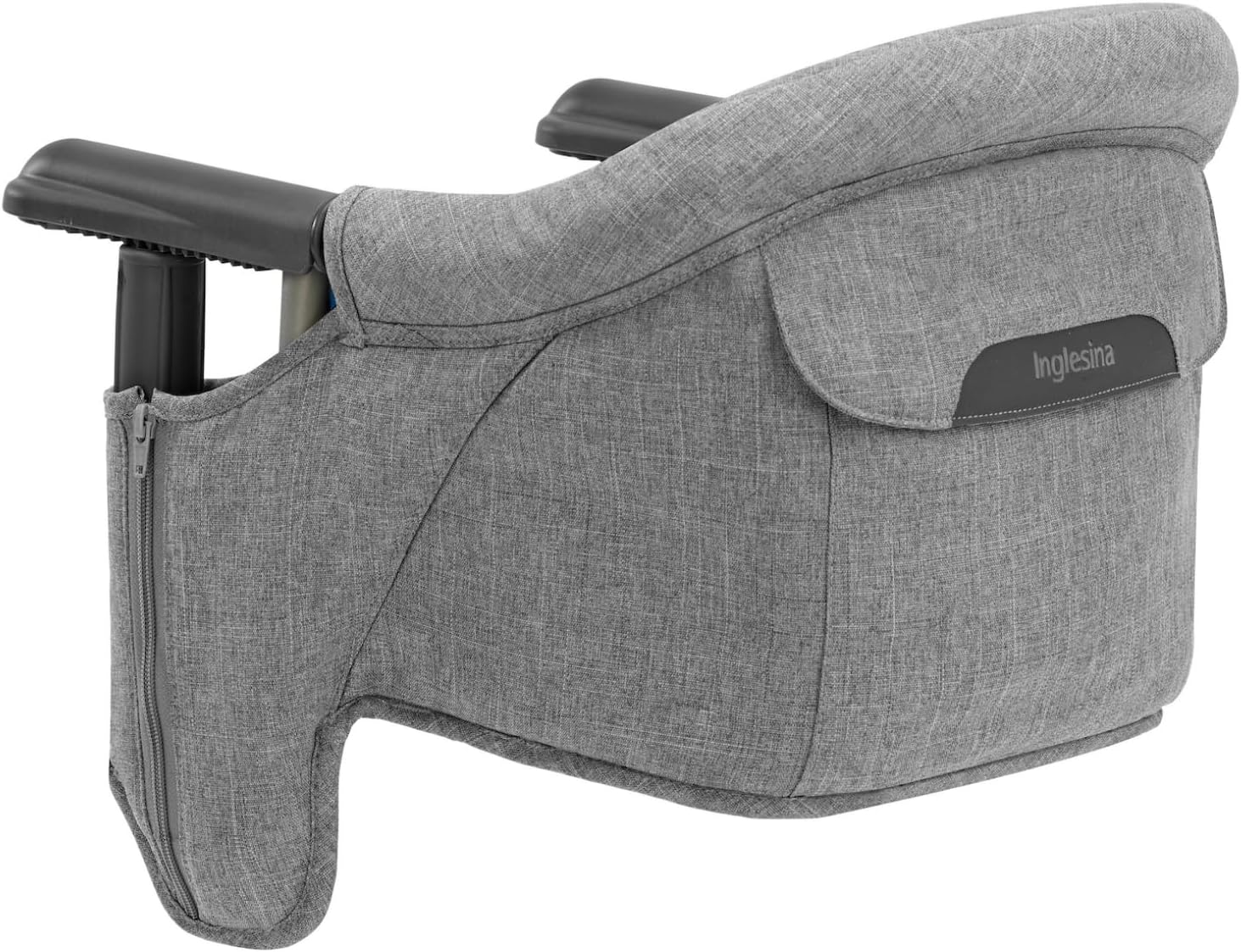 Inglesina Fast Table Chair, Stone Gray Melange - Portable Baby High Chair - for Babies & Toddlers up to 37 lbs - Fits Tables 0.8'' to 3.5'' Thick - Compact & Easy to Use - Travel Bag Included