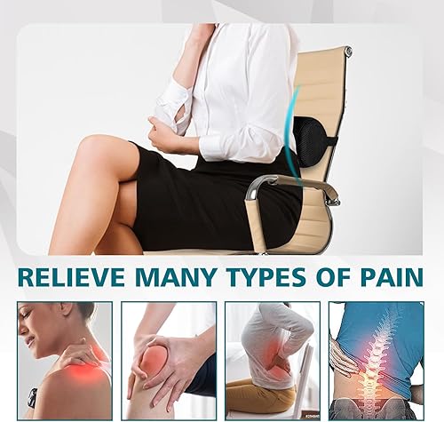 Miniatura 3 de HIJOYPAL Rodillo lumbar, almohada de apoyo de espalda para aliviar el dolor de espalda baja y cuello, almohada lumbar para sillas de oficina,