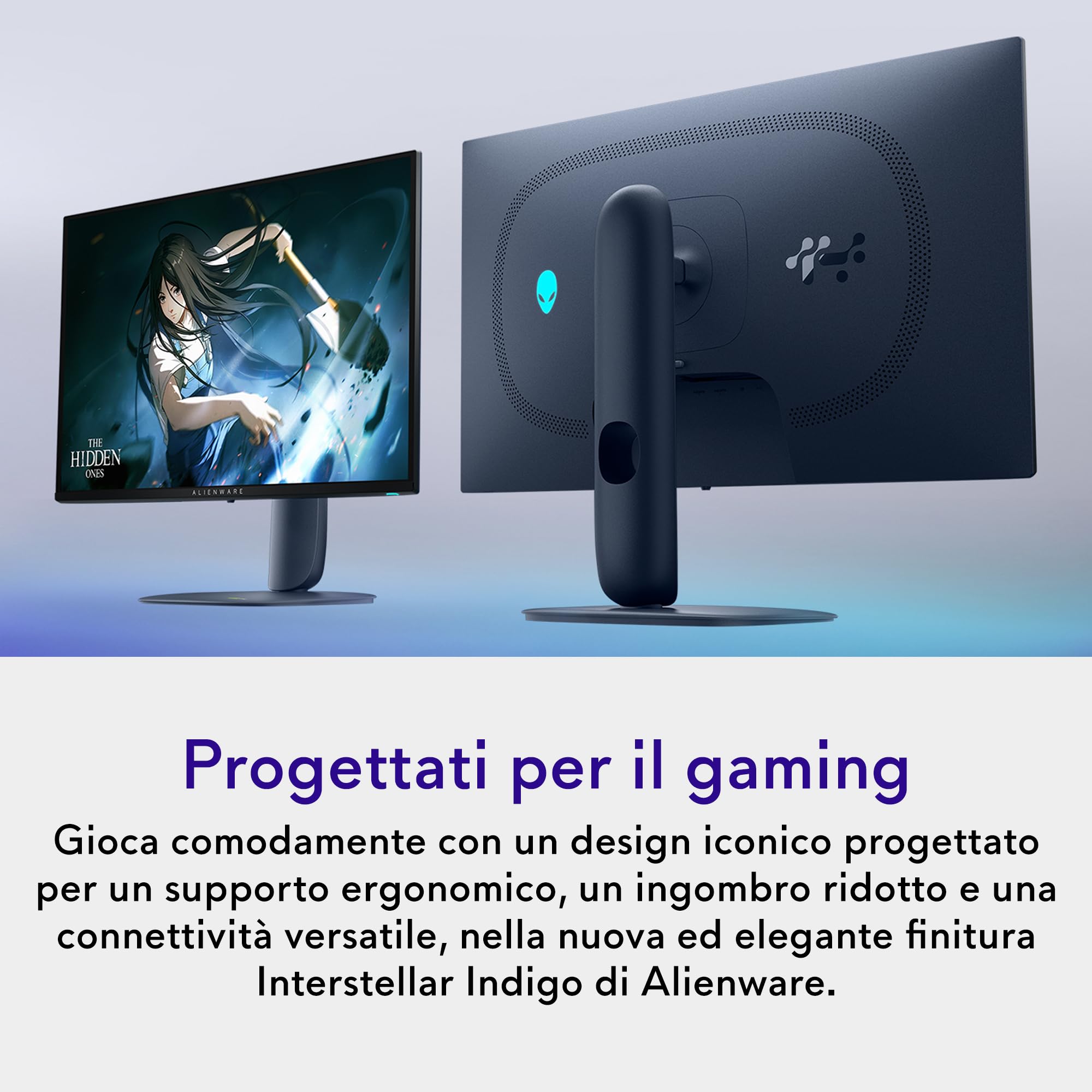 Alienware 27 Monitor Gaming - AW2725D, QHD (2560x1440), 280Hz, QD OLED, 0.03ms, NVIDIA G-SYNC Compatible, AMD FreeSync Premium Pro, HDR True Black 400, USB-C, DisplayPort, 2 HDMI, 3 Anni di Garanzia