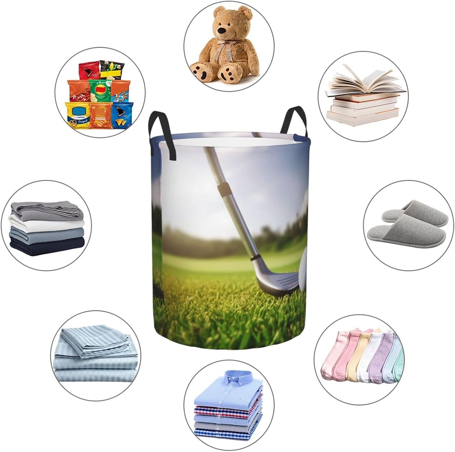 Golf Ball Laundry Hamper,Portable Clothes Hampers,Storage Basket Toys Storage Organizer For Home Dorm