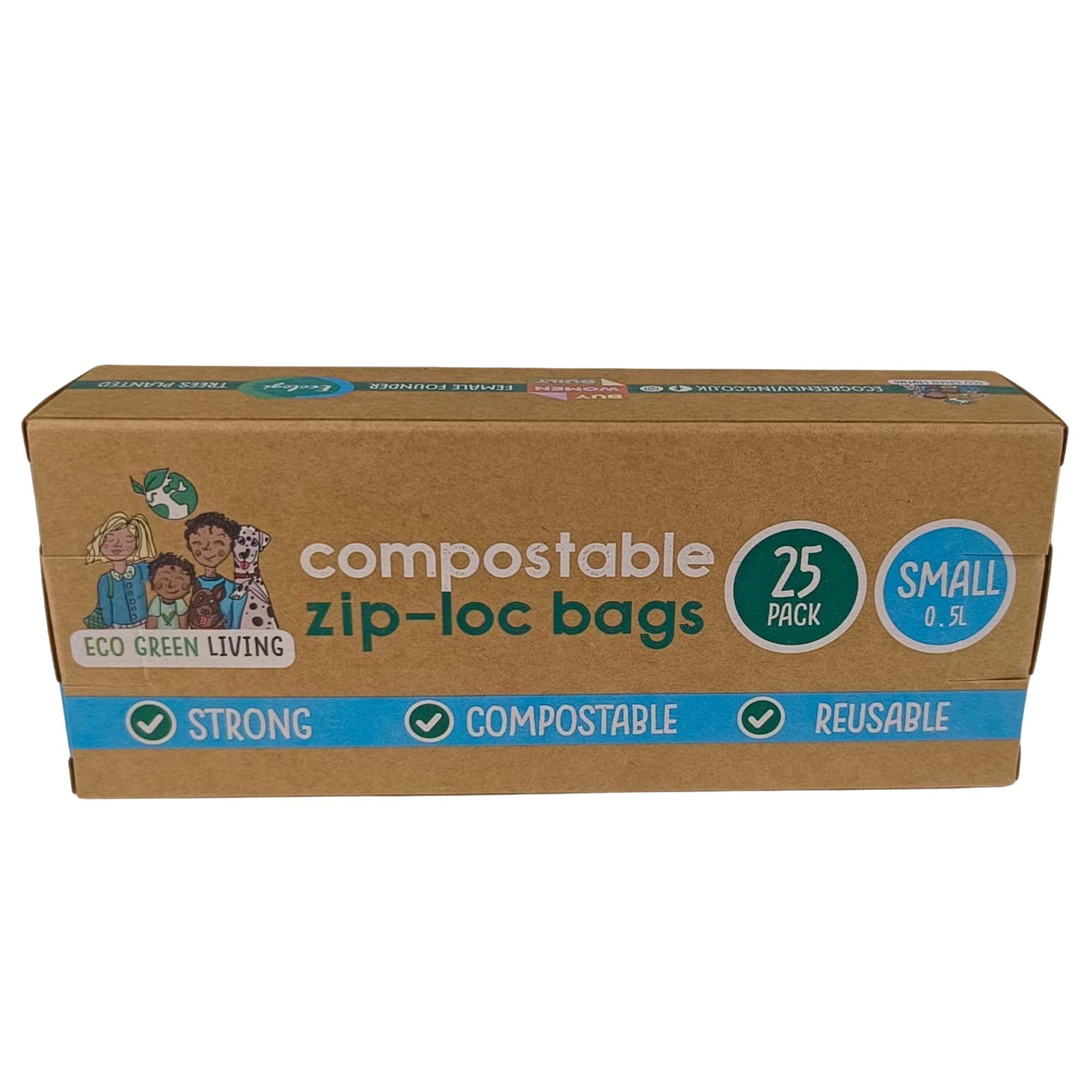 Eco Green Living Compostable Resealable Food Bags 0.5L