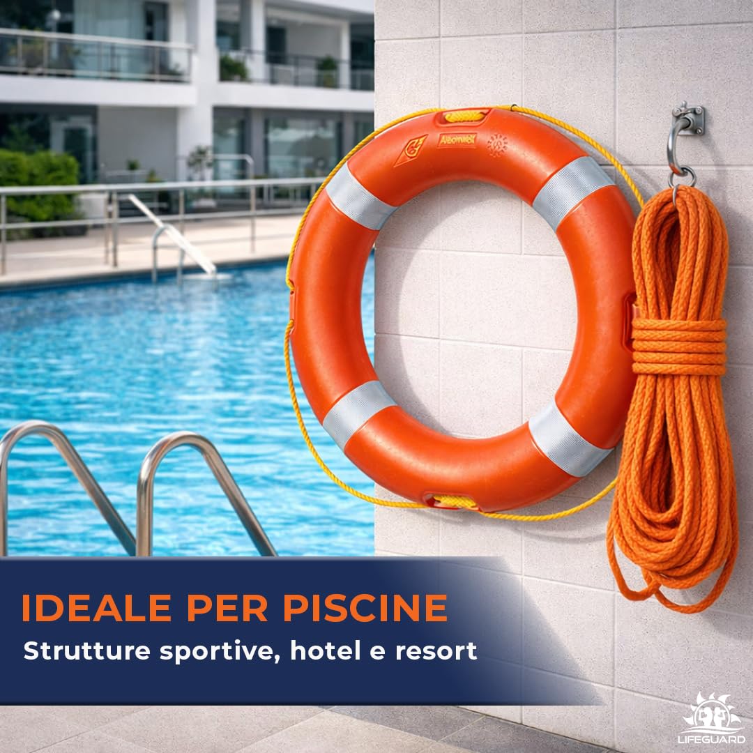 LIFEGUARD Italia Kit Salvagente Anulare con Sagola 25 m
