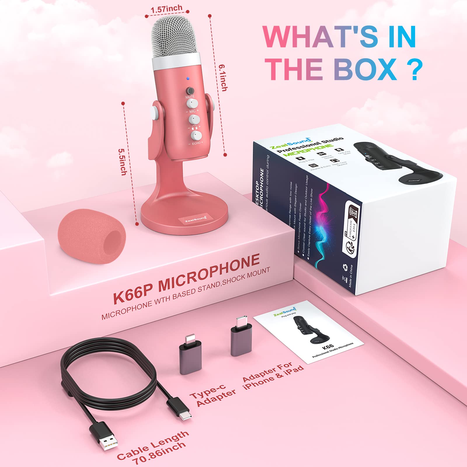 Amazon.co.jp: ZealSound ASMRマイク 配信用マイク コンデンサー