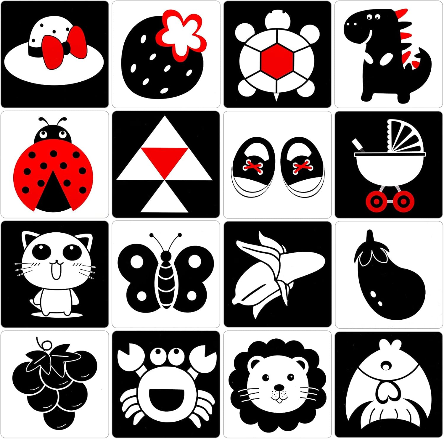Phoetya Black White Flash Cards For Infants 80 Pictures Contrast Flash 
