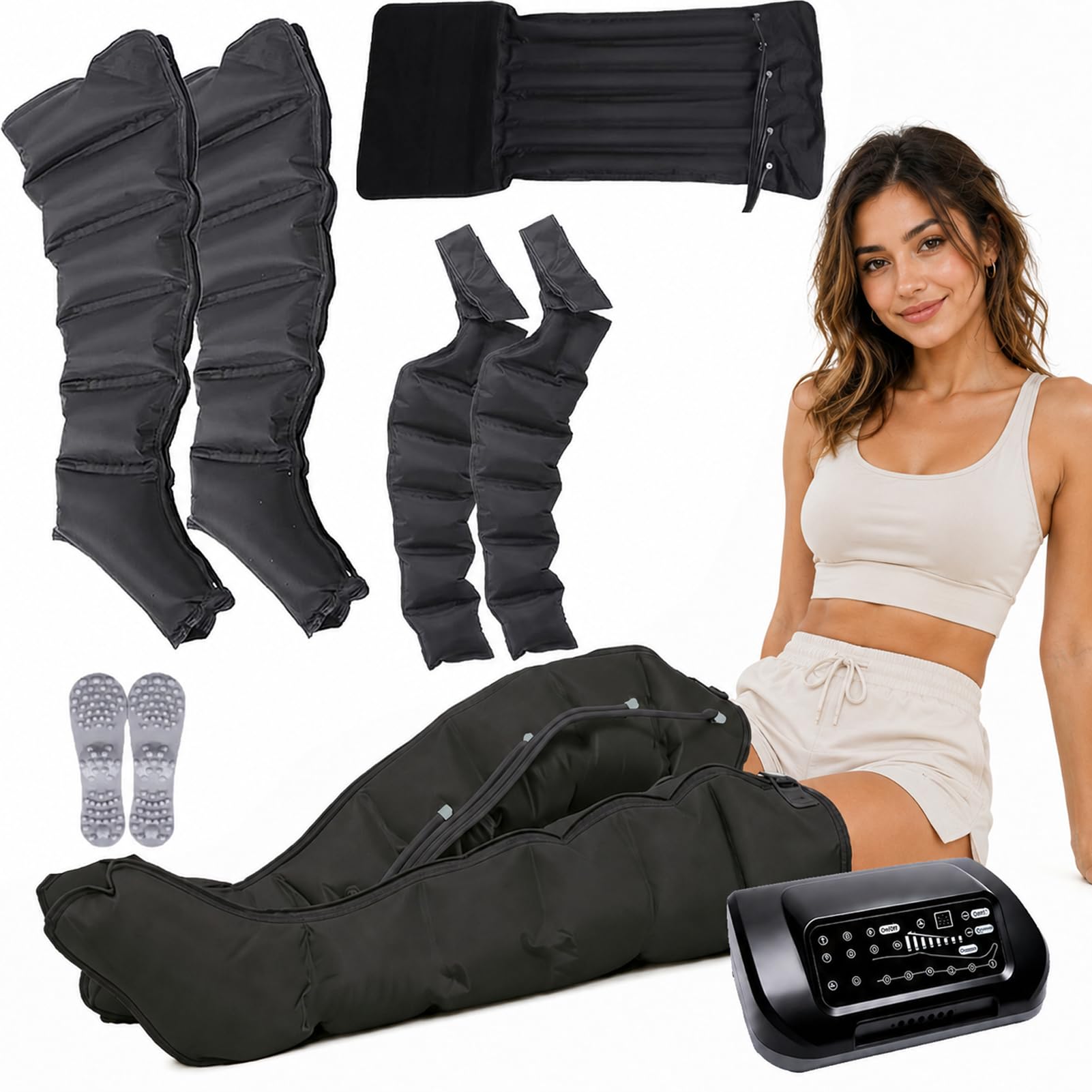 LYJIANGXIN Full Body Lymphatic Drainage Massager and L/XL Pain Relief 6-Cavity Lymphatic Drainage Air Compression Massager Relieves Muscle Pain and Fatigue Pressotherapy Boots