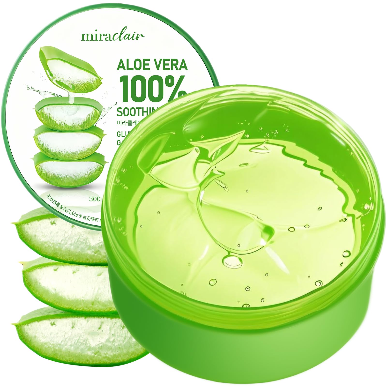 Sponsored Ad - MIRACLAIR Aloe Vera Gel for Face, Skin, Hair & Sunburn Relief, Made with 100% Pure Aloe Gel for All Skin Types. Made in Korea. 300ml (10.1fl.oz) (1)