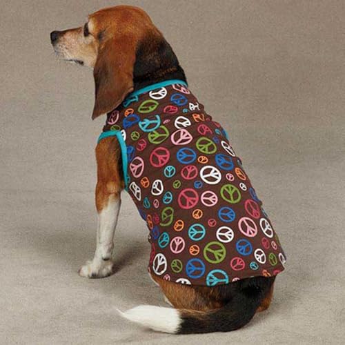 East Side Collection Camiseta sin mangas Peace Out de poliéster/algodón, talla XS, azul