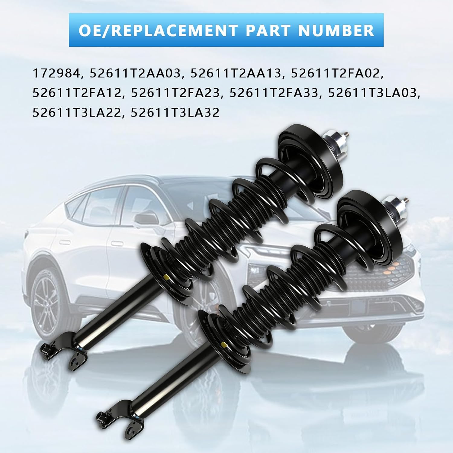 2 PCS Rear Shocks Struts for 2013 2014 2015 2016 2017 Honda Accord, OE: 172984 Rear Shock Absorbers